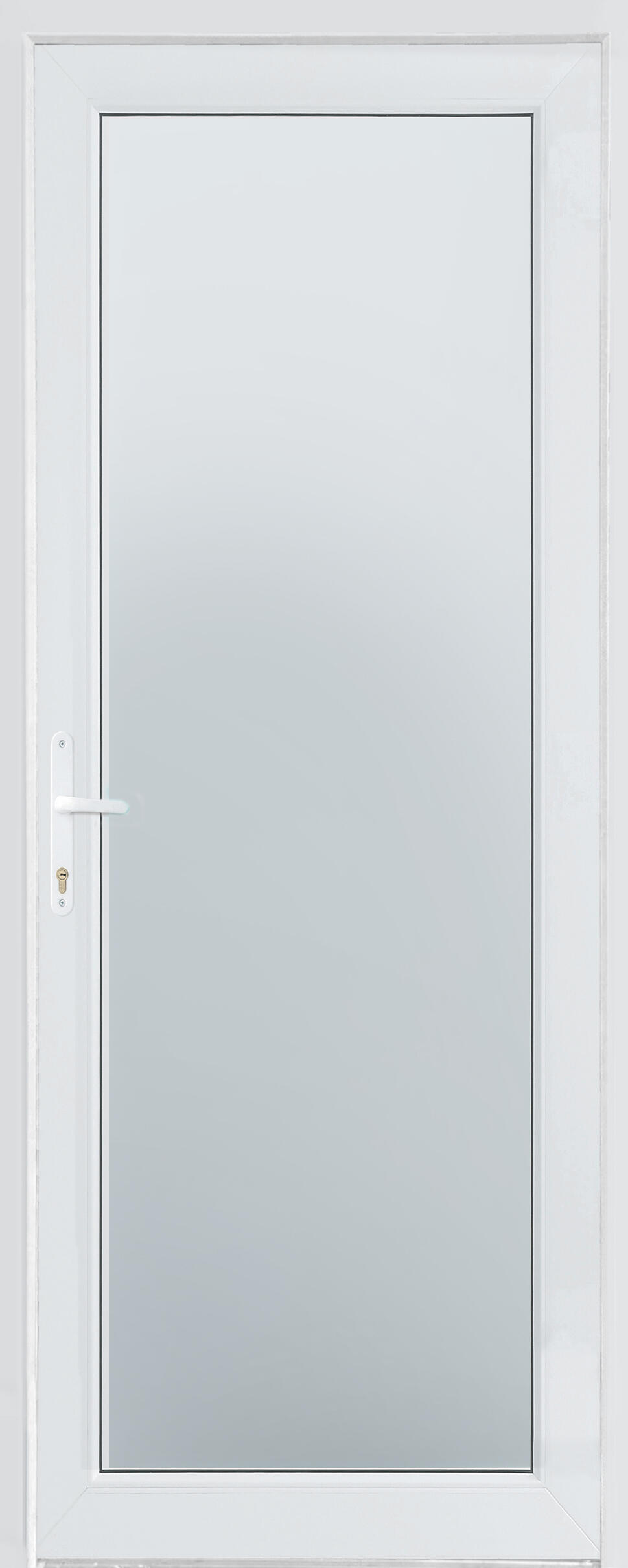Puerta de entrada serie Basic pvc Menorca cristal transparente diseño liso color blanco apertura izquierda 200x80cm - 14