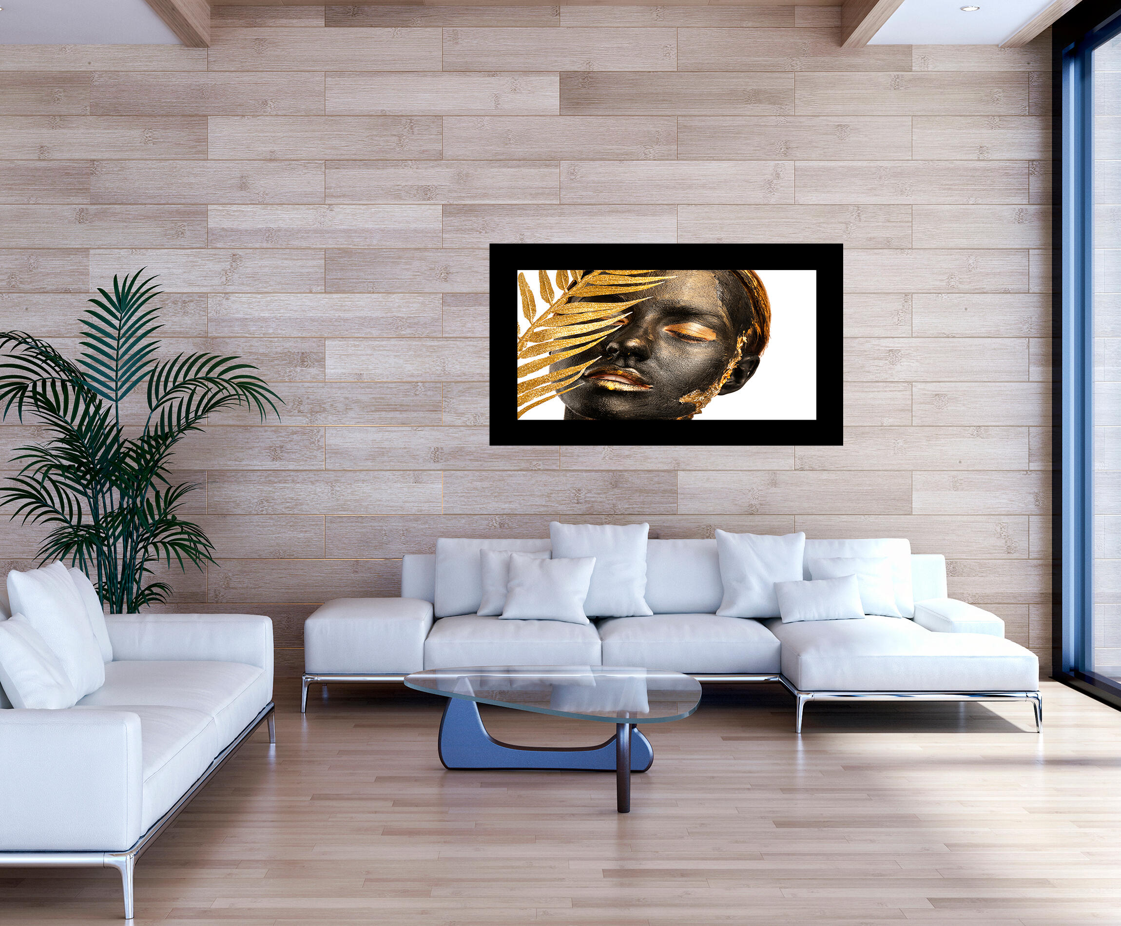 Pintura impresa brillo woman dorada m/ng 80x140cm