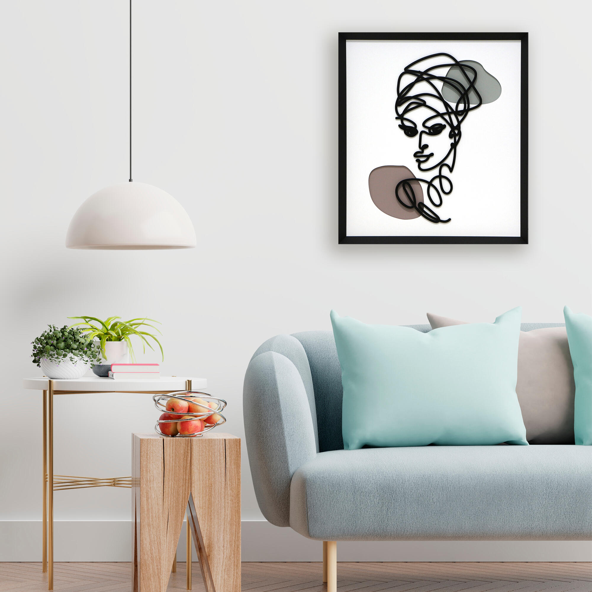 Cuadro decorativo mujer turbante 40 cm x 45 cm