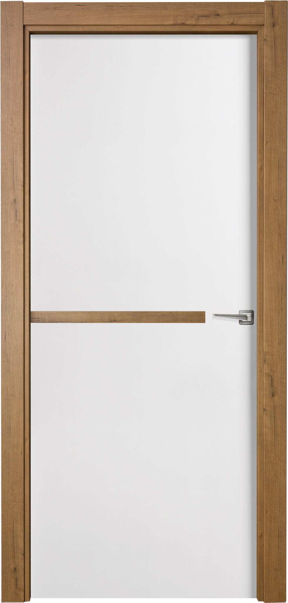 Puerta de interior abatible ciega estructura maciza acabado lacado serie line denver blanco apertura izquierda cerco de 90 x 30 anchura 92.5 cm