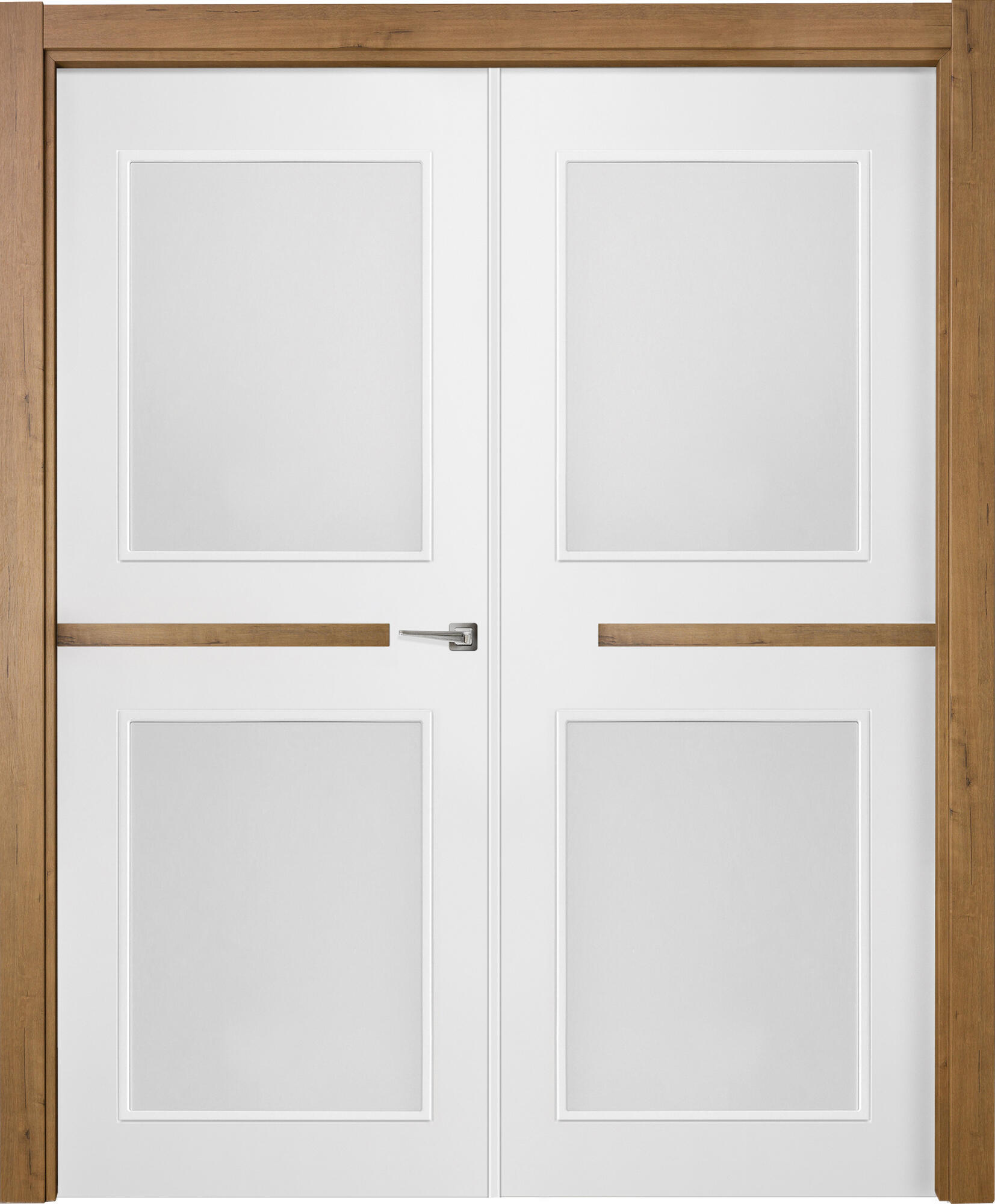 Puerta interior abatible denver c-gold blanco line apertura izda cristal 125cm