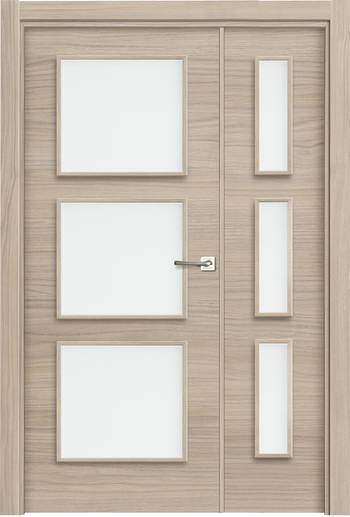 Puerta interior abatible oslo loft roble line apertura izda cristal 7x2 82.5cm