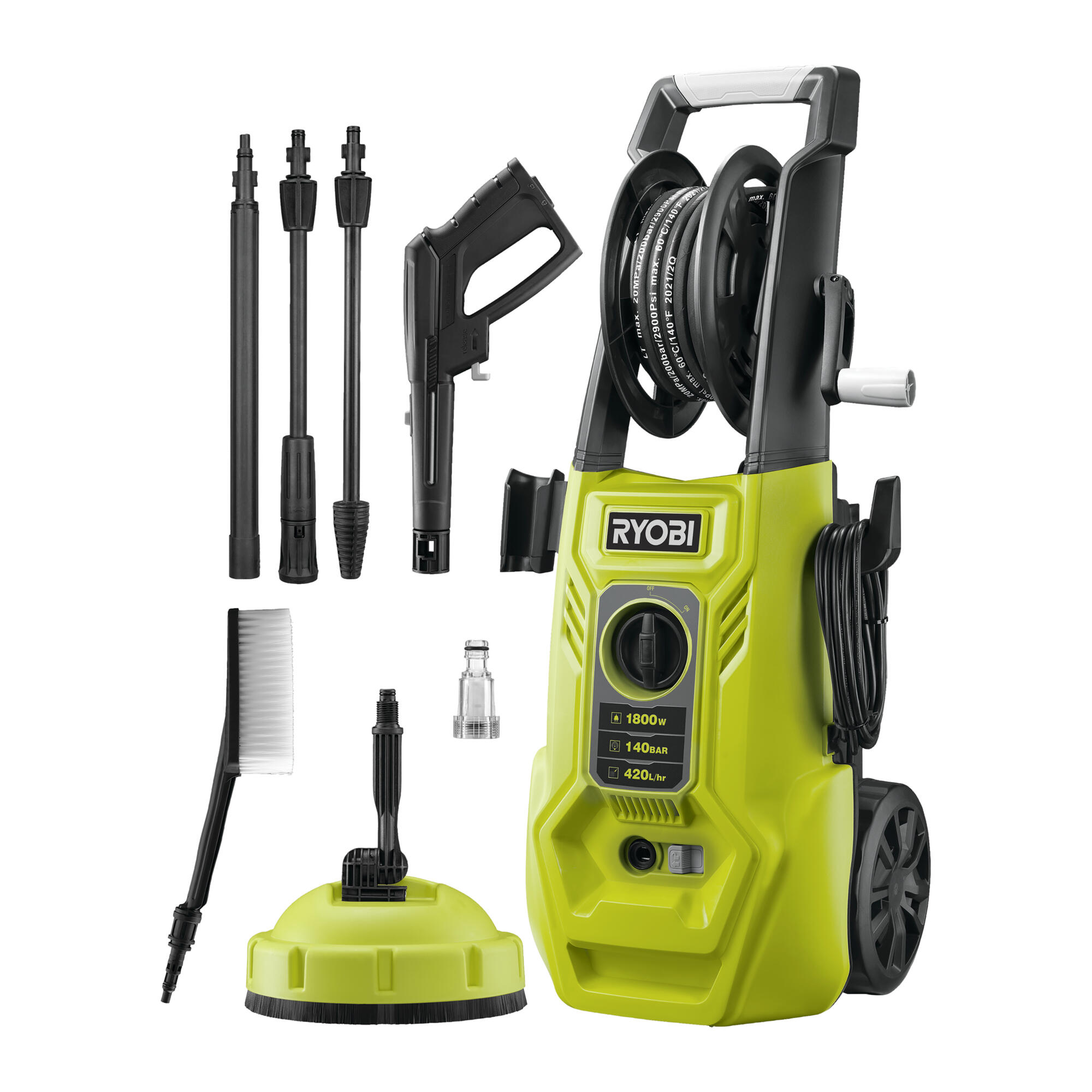 Hidrolimpiadora eléctrica ryobi ry140pwa 1800w 140 bares de presión