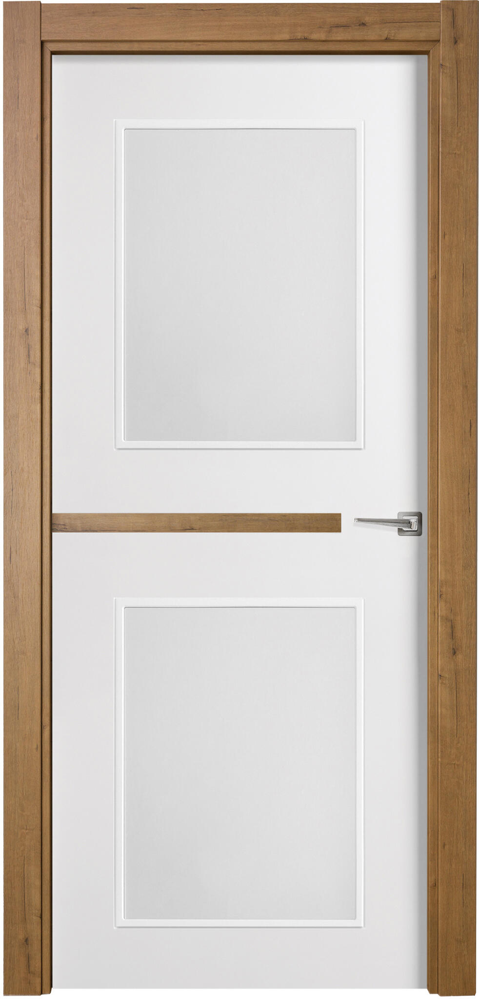 Puerta de interior abatible vidriera con cristal incluido estructura maciza acabado lacado serie line denver blanco apertura izquierda cerco de 70 x 30 anchura 82.5 cm