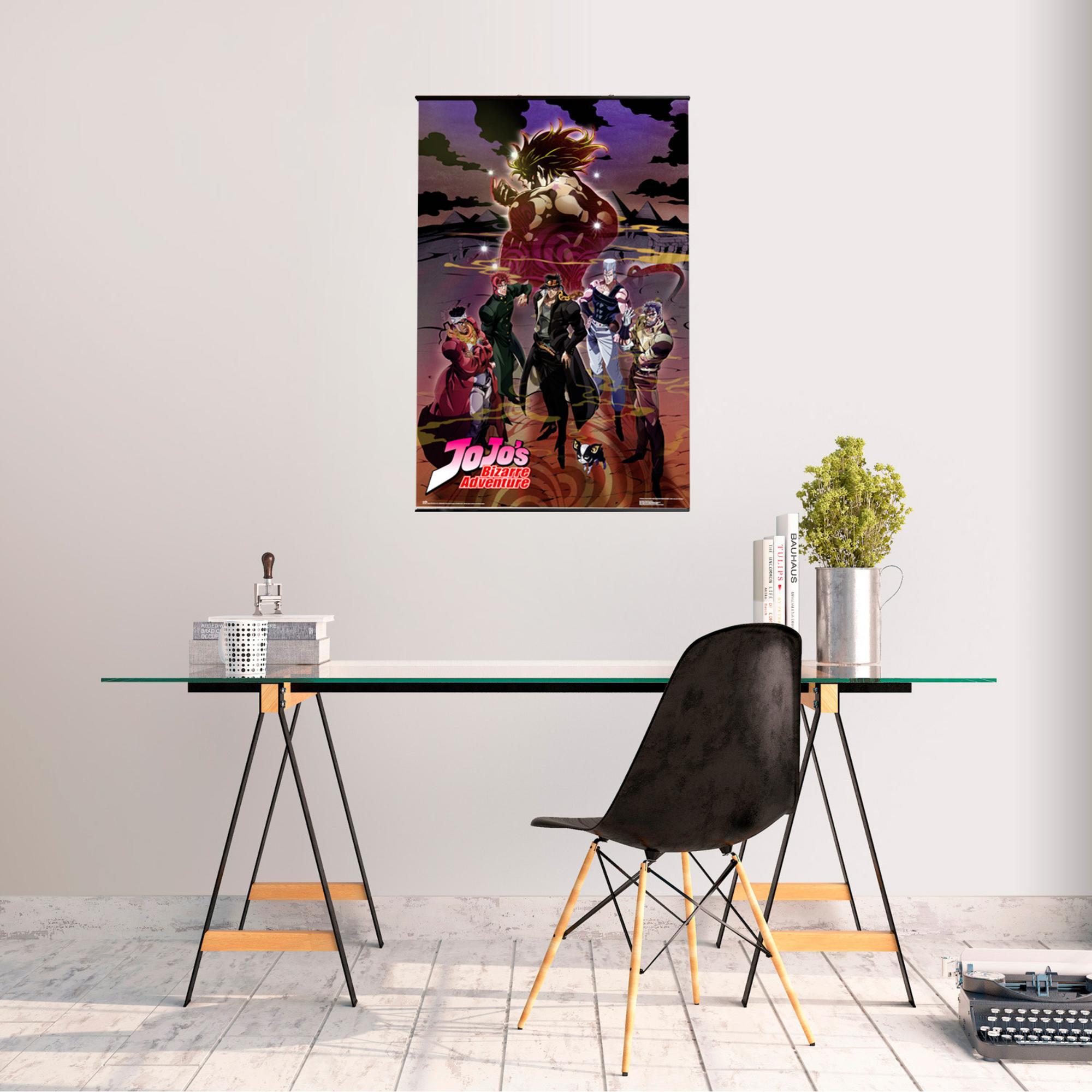 Pack colgador + poster jojos bizarre 91.5 x 61 cm