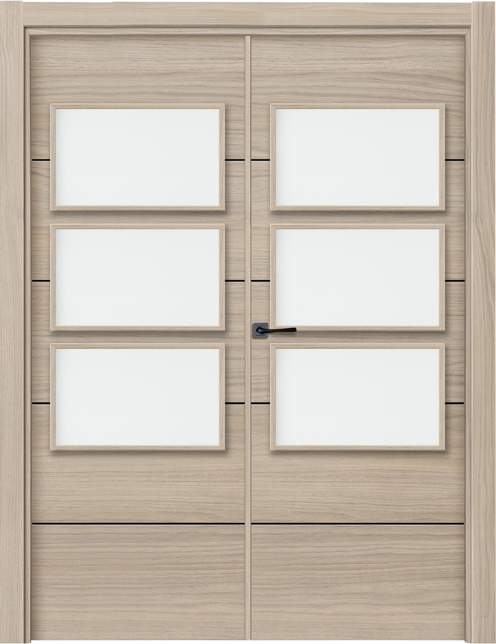Puerta interior abatible berna loft roble line apertura dch cristal 11x 125cm