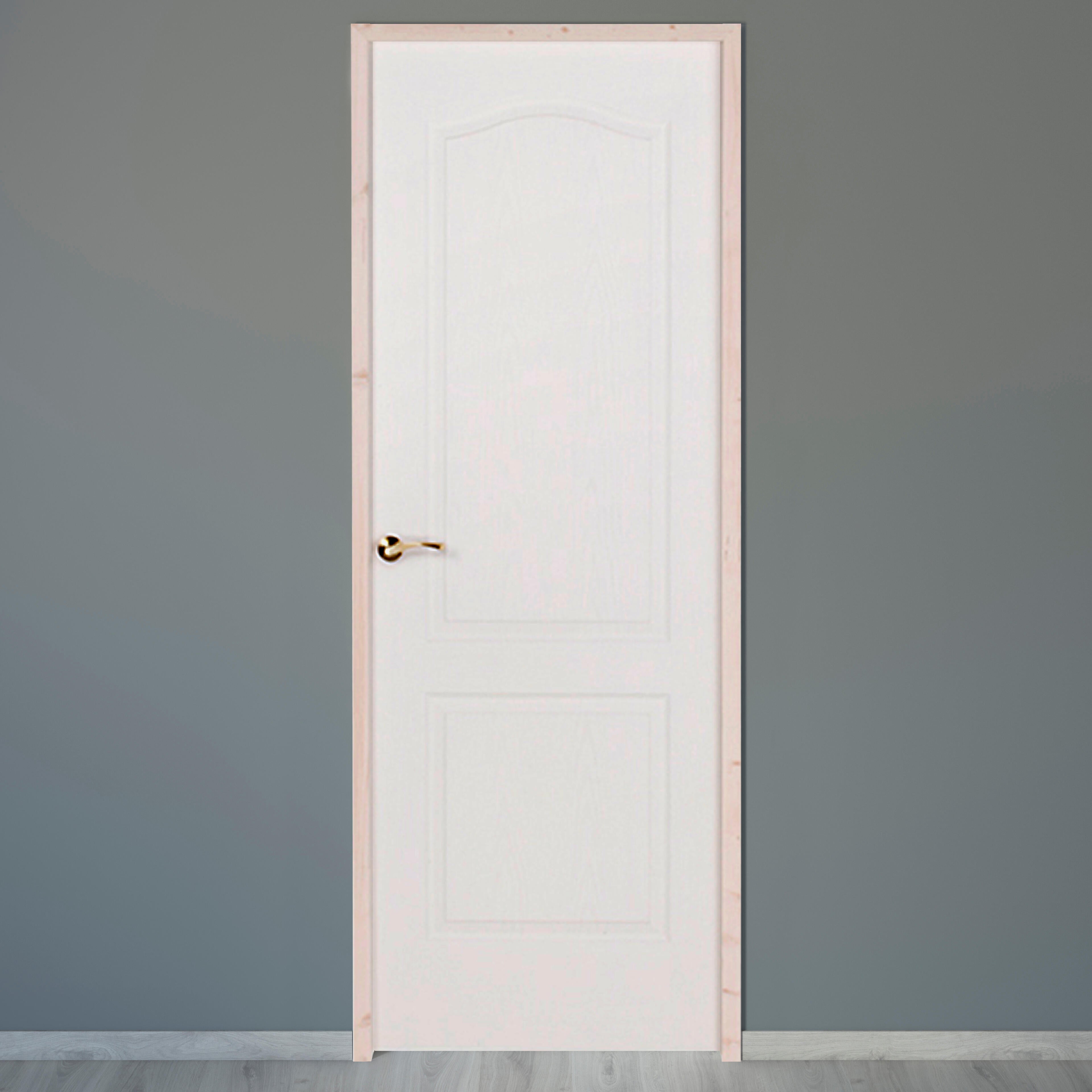 Puerta de interior abatible ciega hueca prepintado Prepintada provenzal blanco apertura derecha cerco de 7x2 anchura 72.5cm - 2