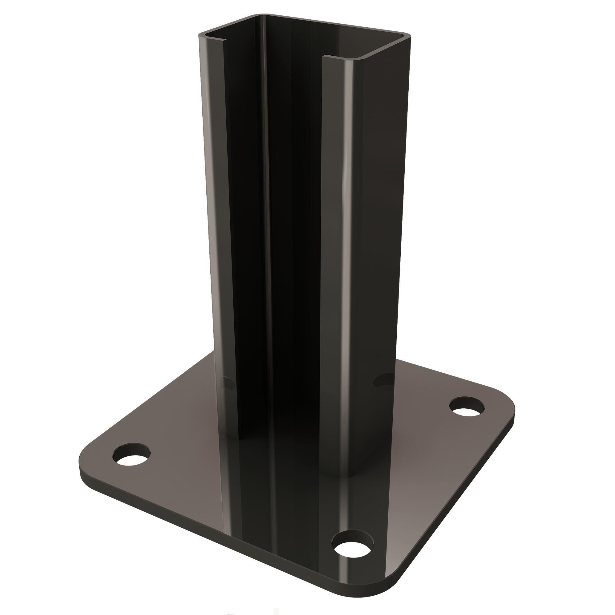 Placa base de acero para suelo hormigón para poste hércules de 12.5 x 12.5 cm