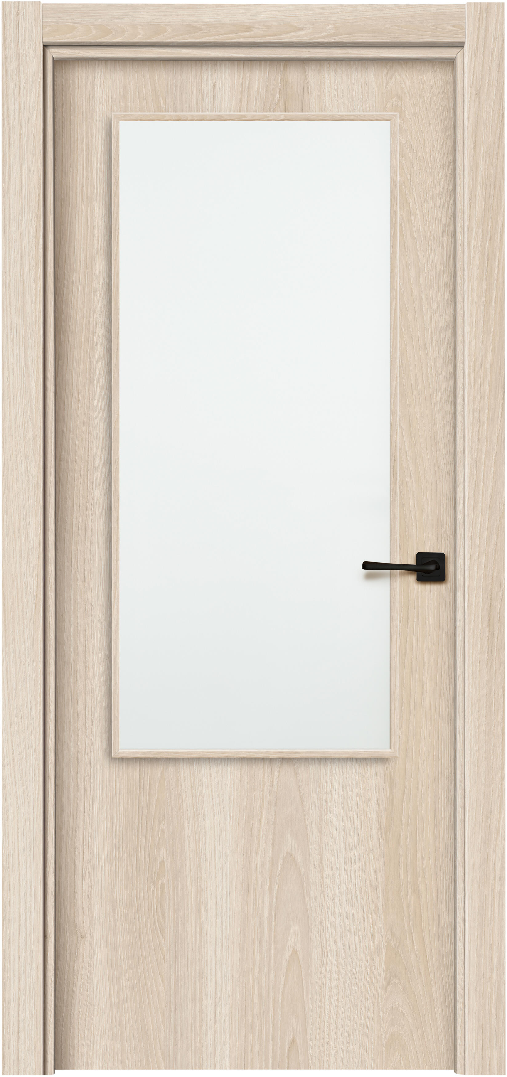 Puerta interior abatible lisboa crema line plus apertura izda cristal 92.5cm