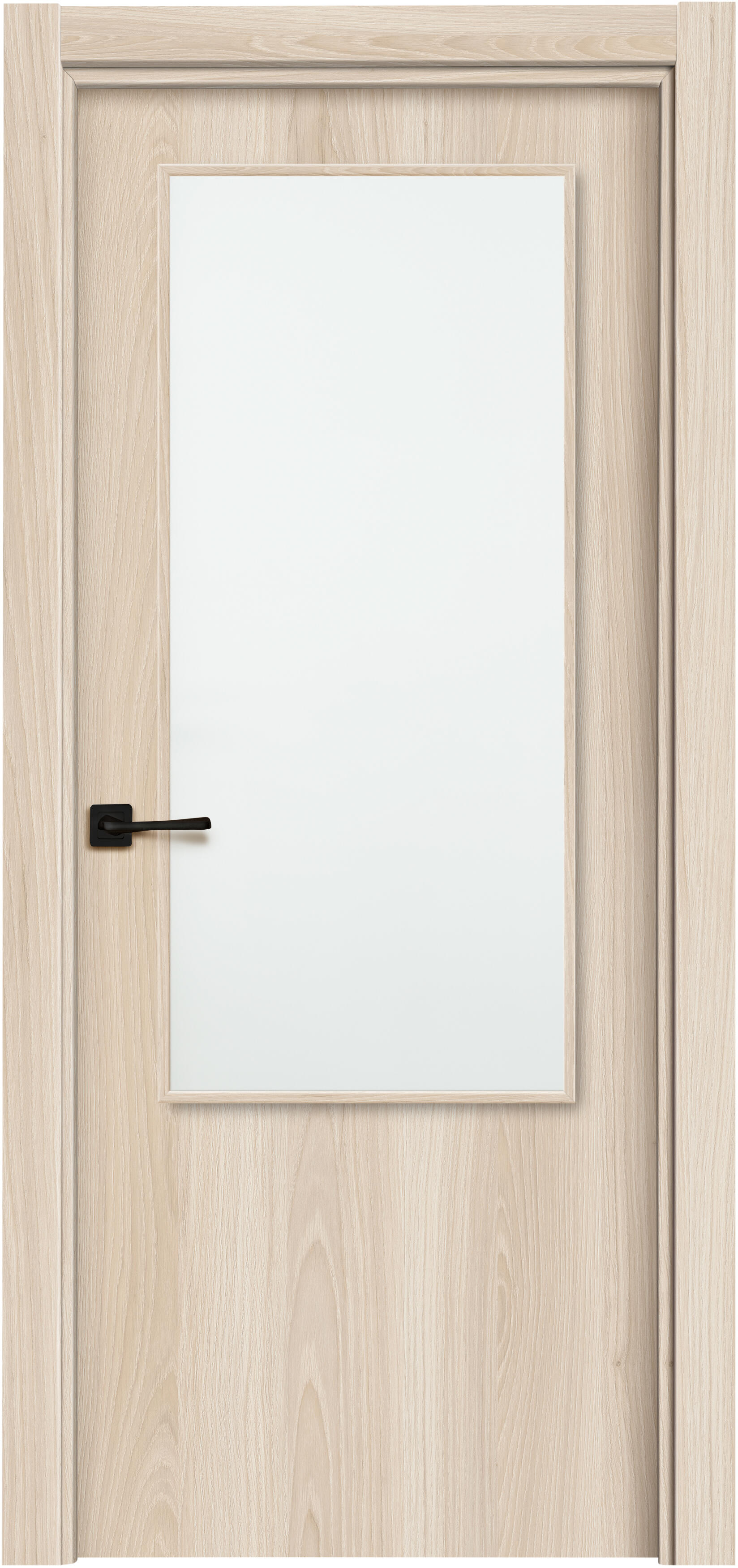 Puerta interior abatible lisboa crema line plus apertura dcha con cristal 72.5cm