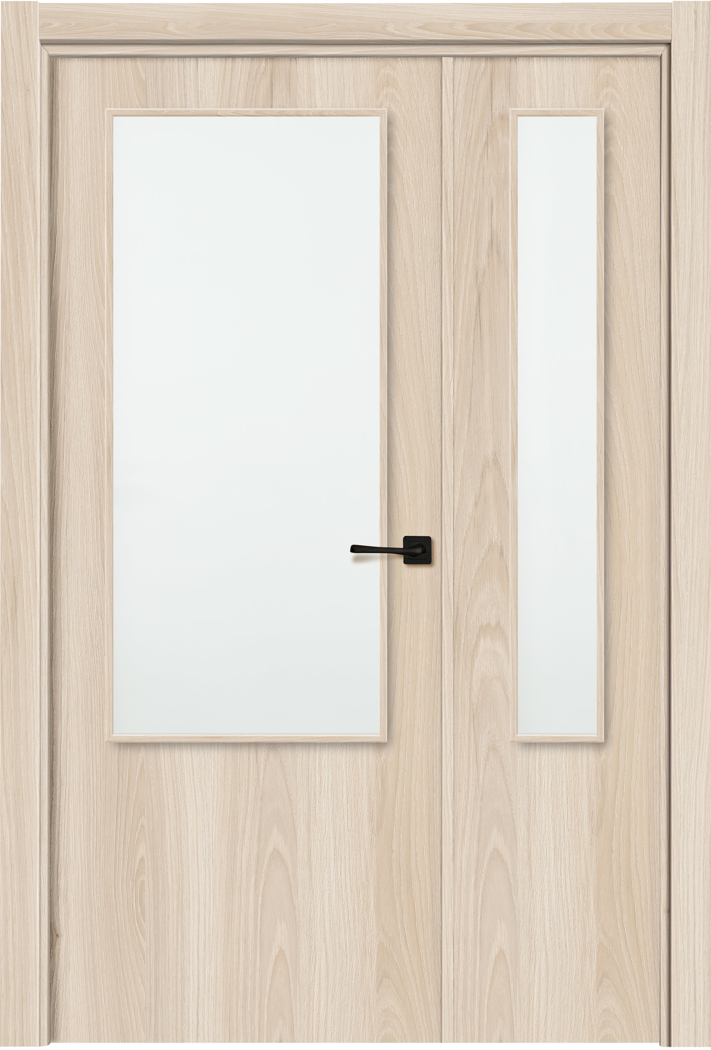 Puerta interior abatible lisboa crema line plus apertura izda cristal 7x2 62.5cm