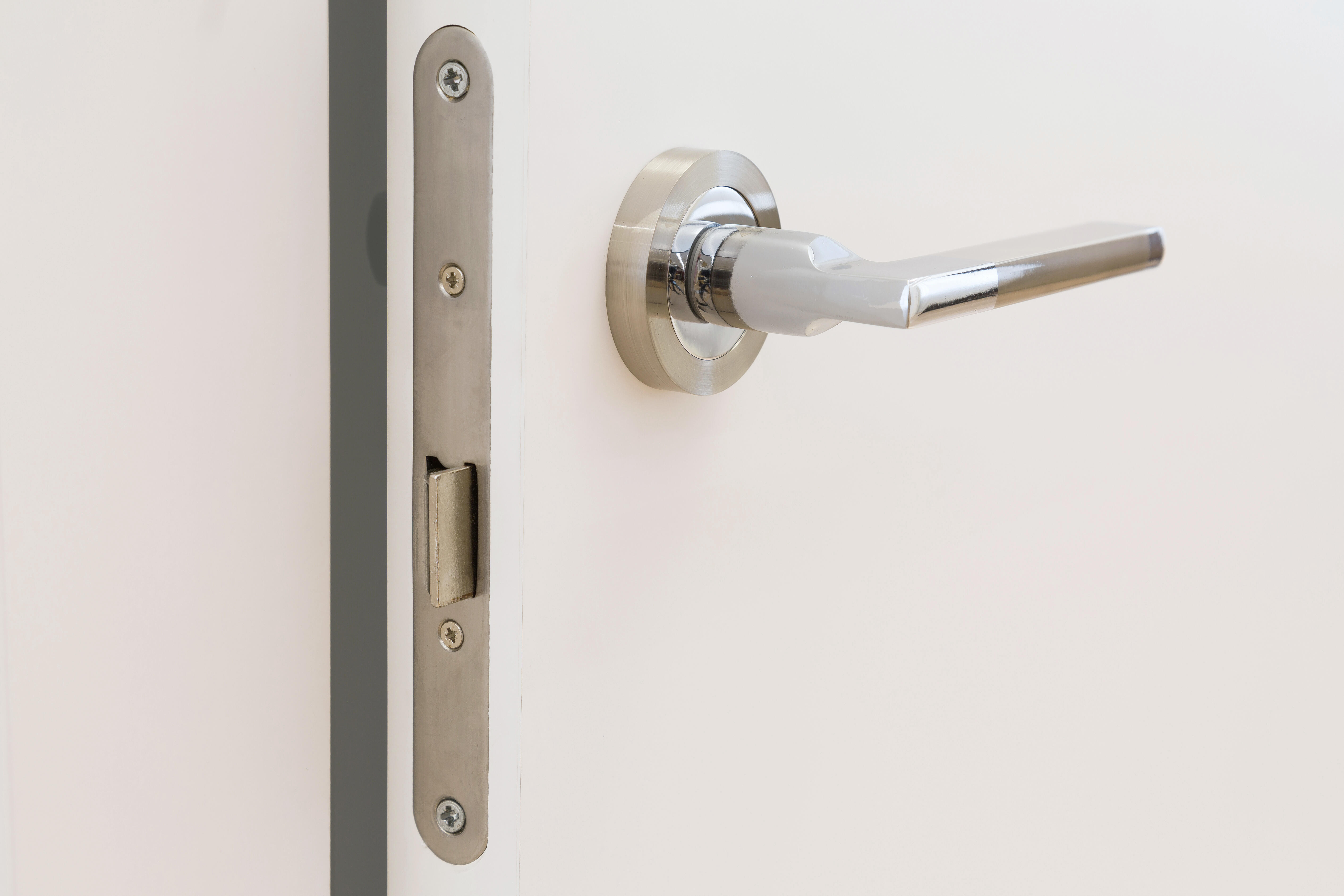 Puerta de interior abatible con fijo cristal maciza lacada Line Denver blanco apertura izquierda cerco de 9x3 anchura 115cm - 5