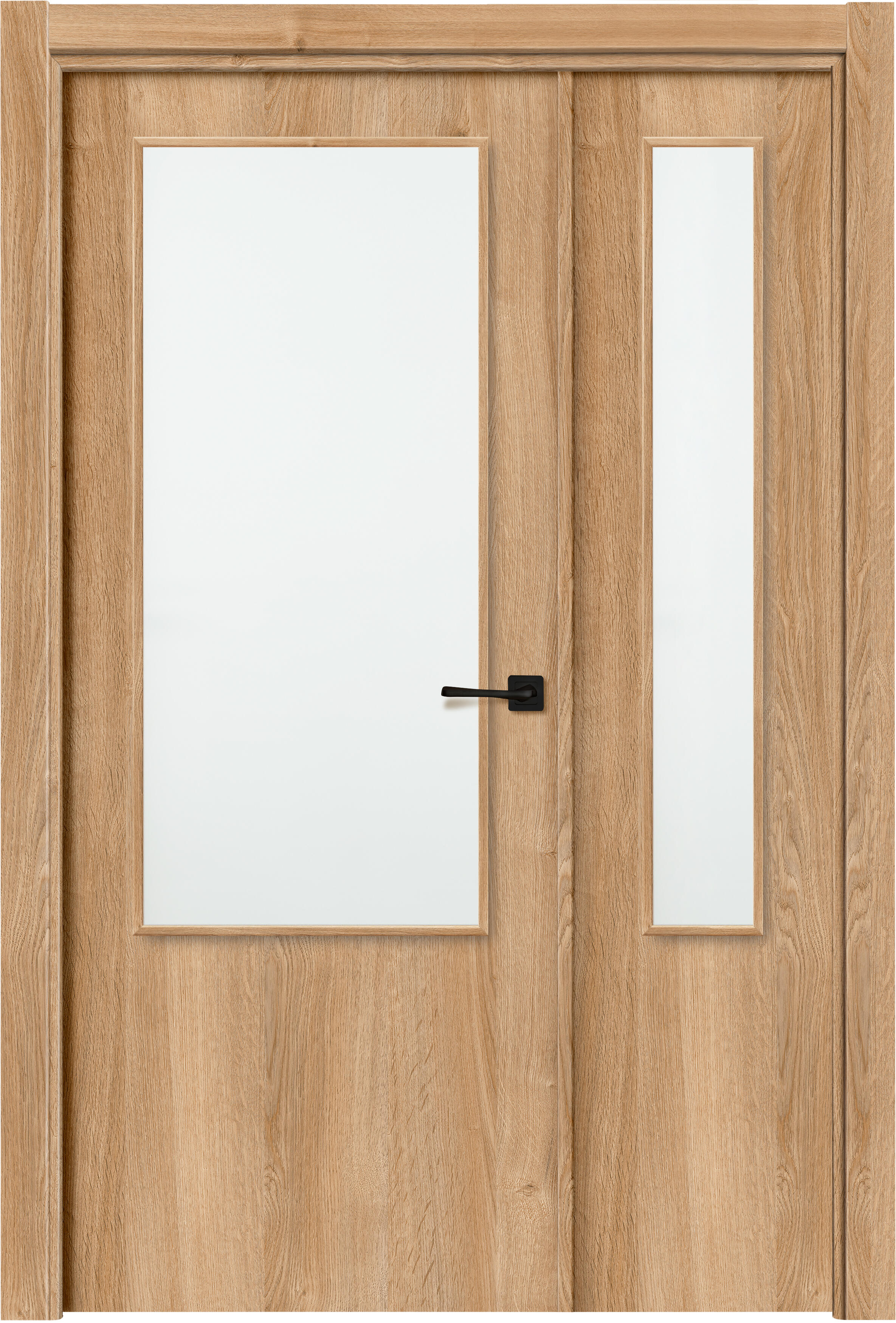 Puerta interior abatible lisboa roble line plus apertura izda cristal 7x2 82.5cm