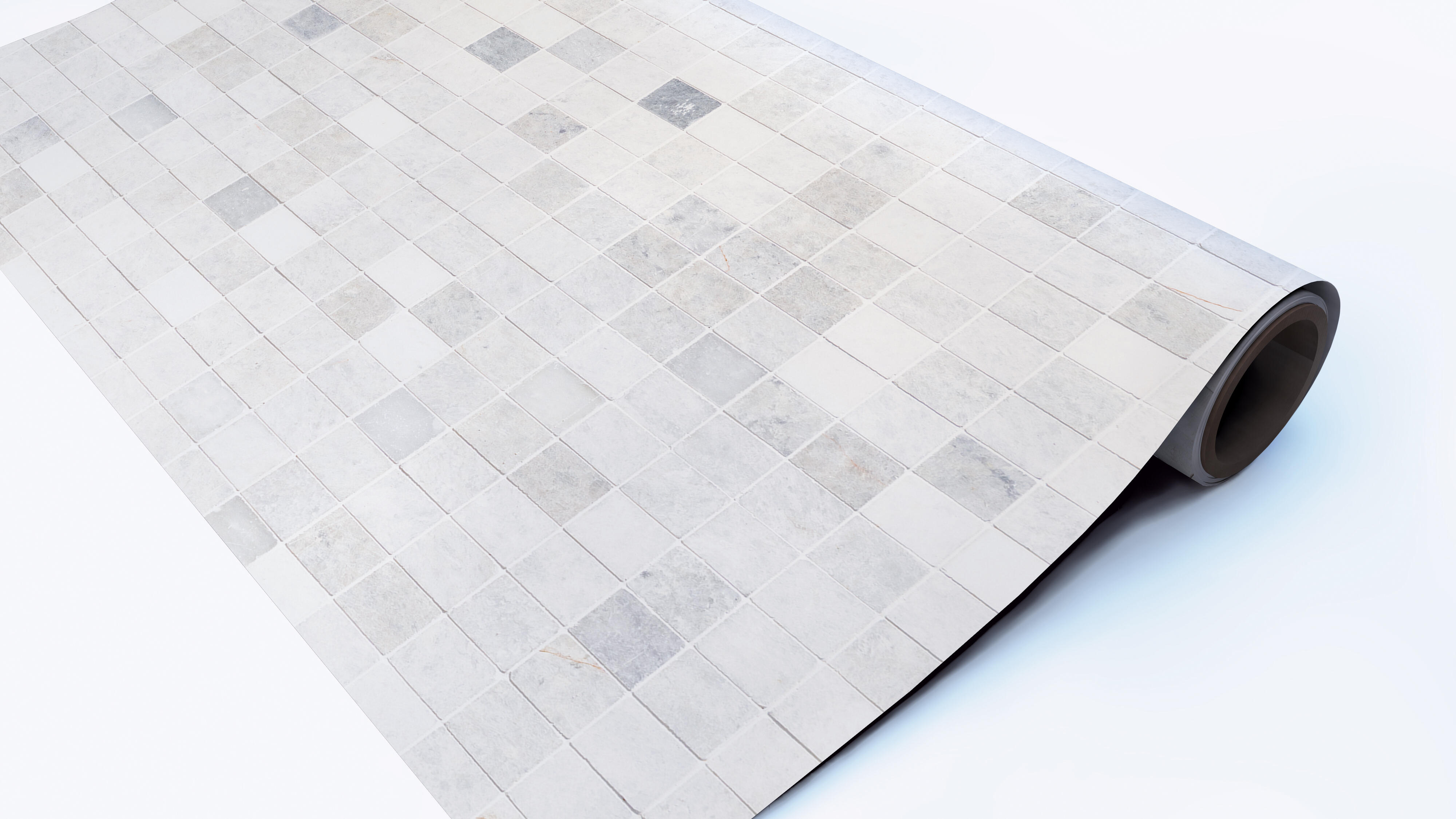 Papel pintado PVC adhesivo Imitación material Marmor tiny azul beige gris  LHD 65cmx2.8m superlavable. Apto para cocinas o baños - 6