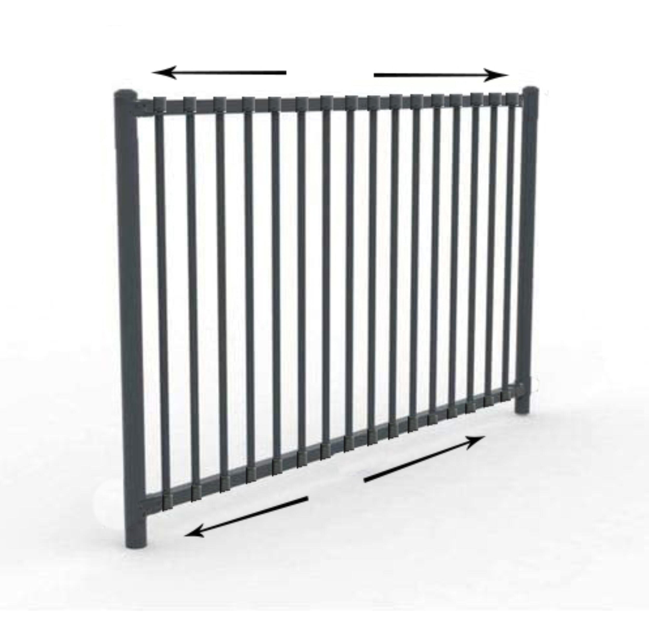 Valla de seguridad de acero negro 110x55 cm