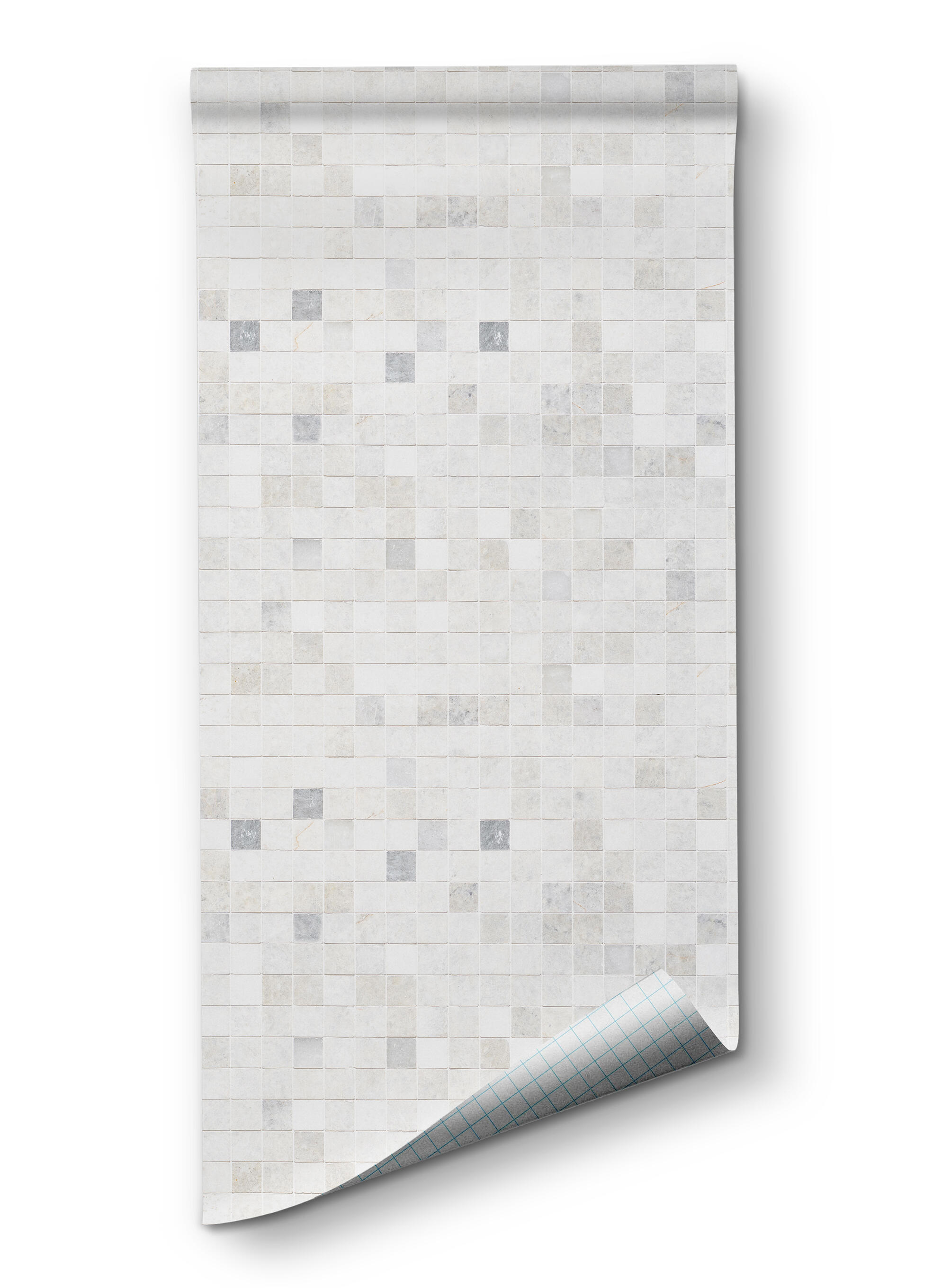 Papel pintado PVC adhesivo Imitación material Marmor tiny azul beige gris  LHD 65cmx2.8m superlavable. Apto para cocinas o baños - 8