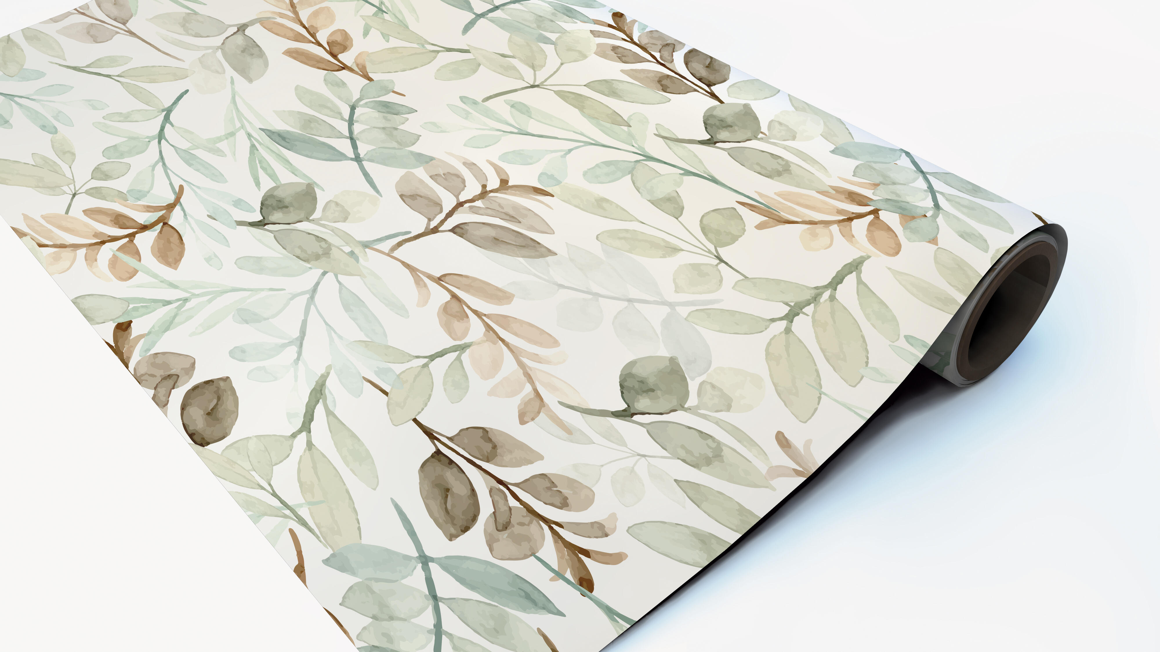 Papel pintado PVC adhesivo Botánico, plantas o floral Branches verde, blanco, marrón  LHD 65cmx2.8m superlavable. Apto para cocinas o baños - 6