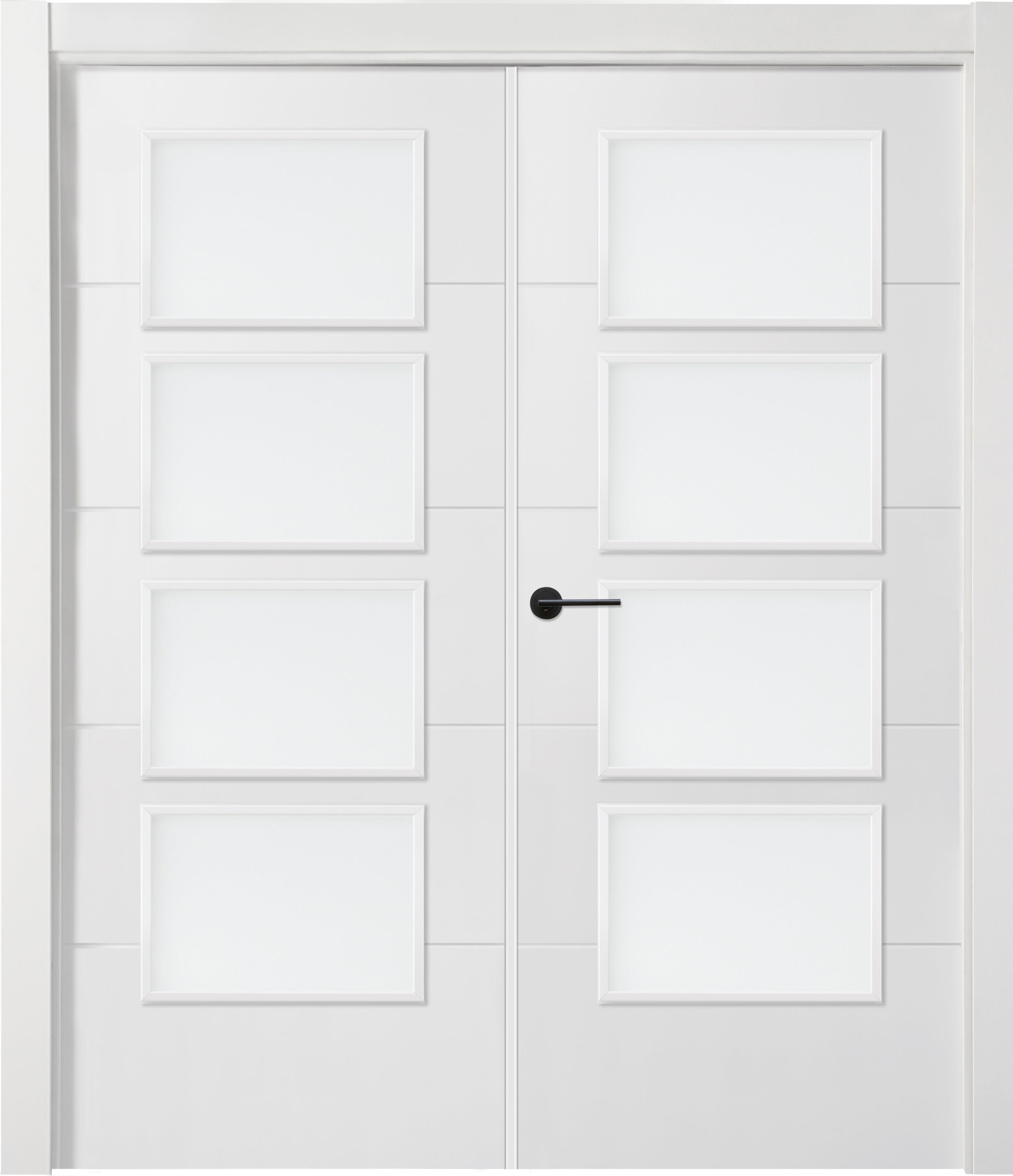 Puerta interior abatible lucerna black plus blanco apertura dcha cristal 9x 125