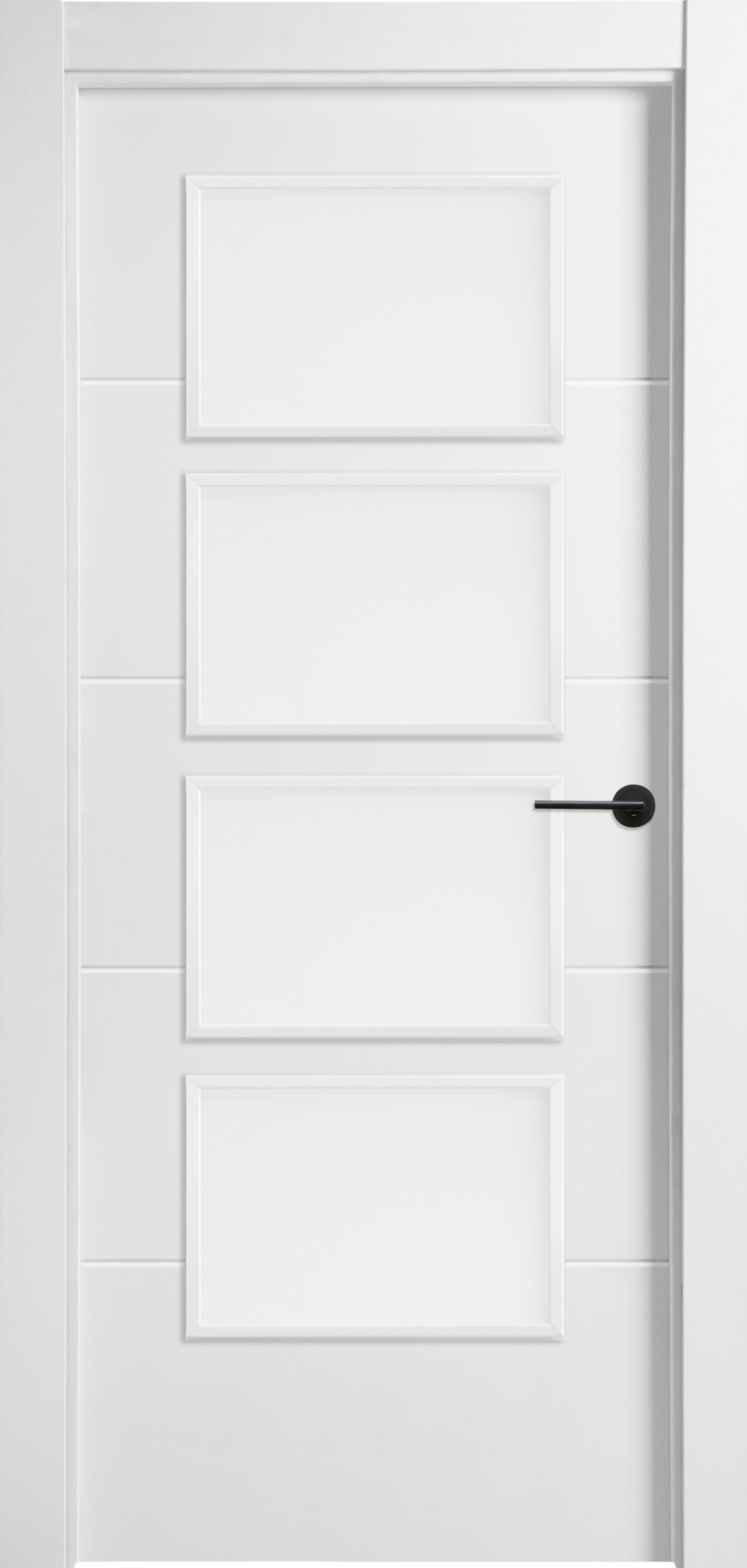Puerta interior abatible lucerna black plus blanco izquierda cristal 6x2 72.5