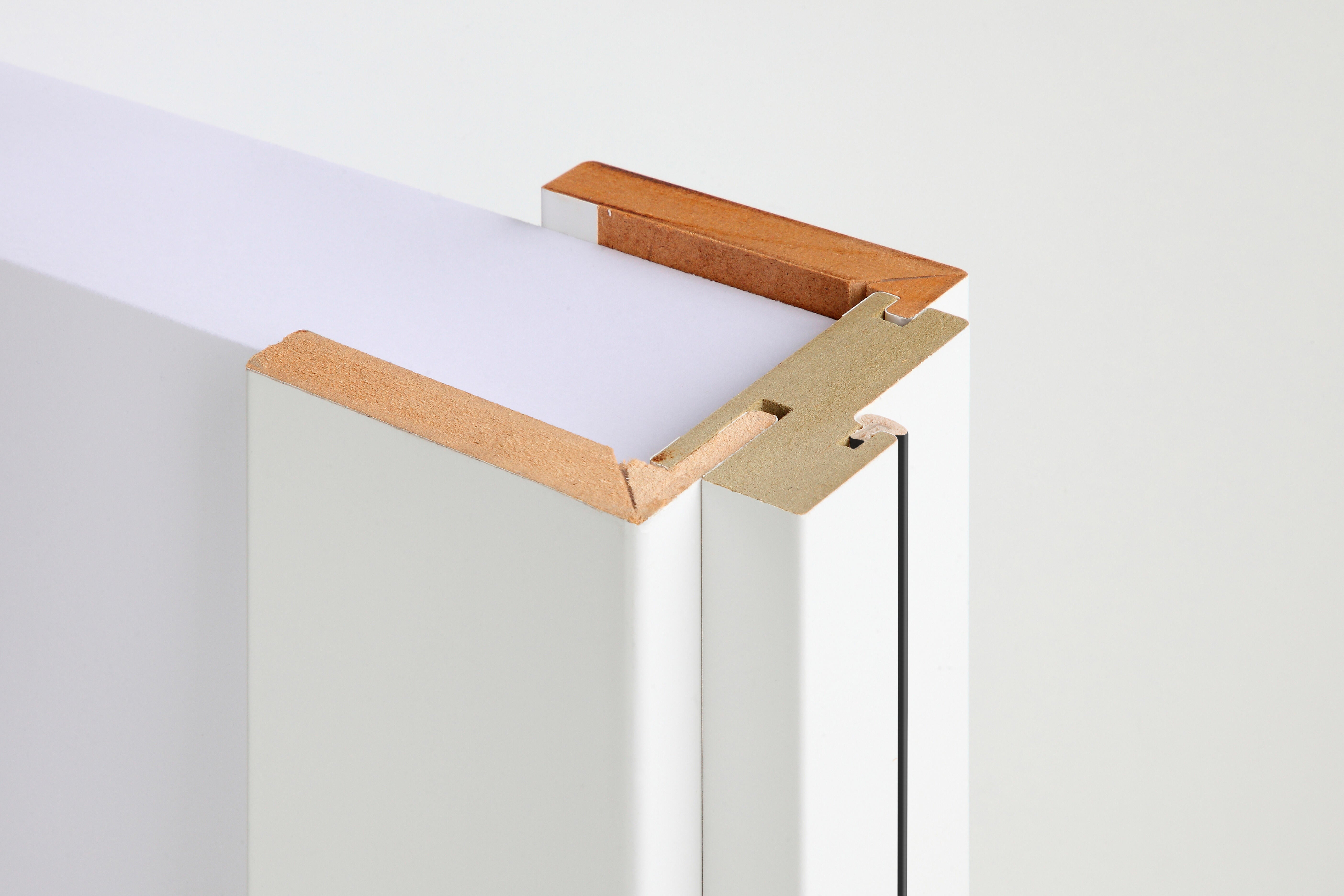 Puerta de interior abatible doble vidriera con cristal incluido maciza acabado lacado Line Plus Lucerna Black Blanco apertura derecha cerco de 7x3 anchura 145 cm - 3