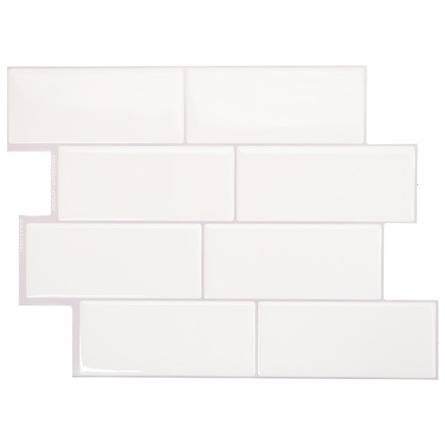 Adhesivo decorativo en rollo Poliuretano Zen Baldosa Metro Campagnola color Blanco brillante. De 0.29 x 0.21 m. Recomendado: para decorar una pared o un objeto. SMART TILES