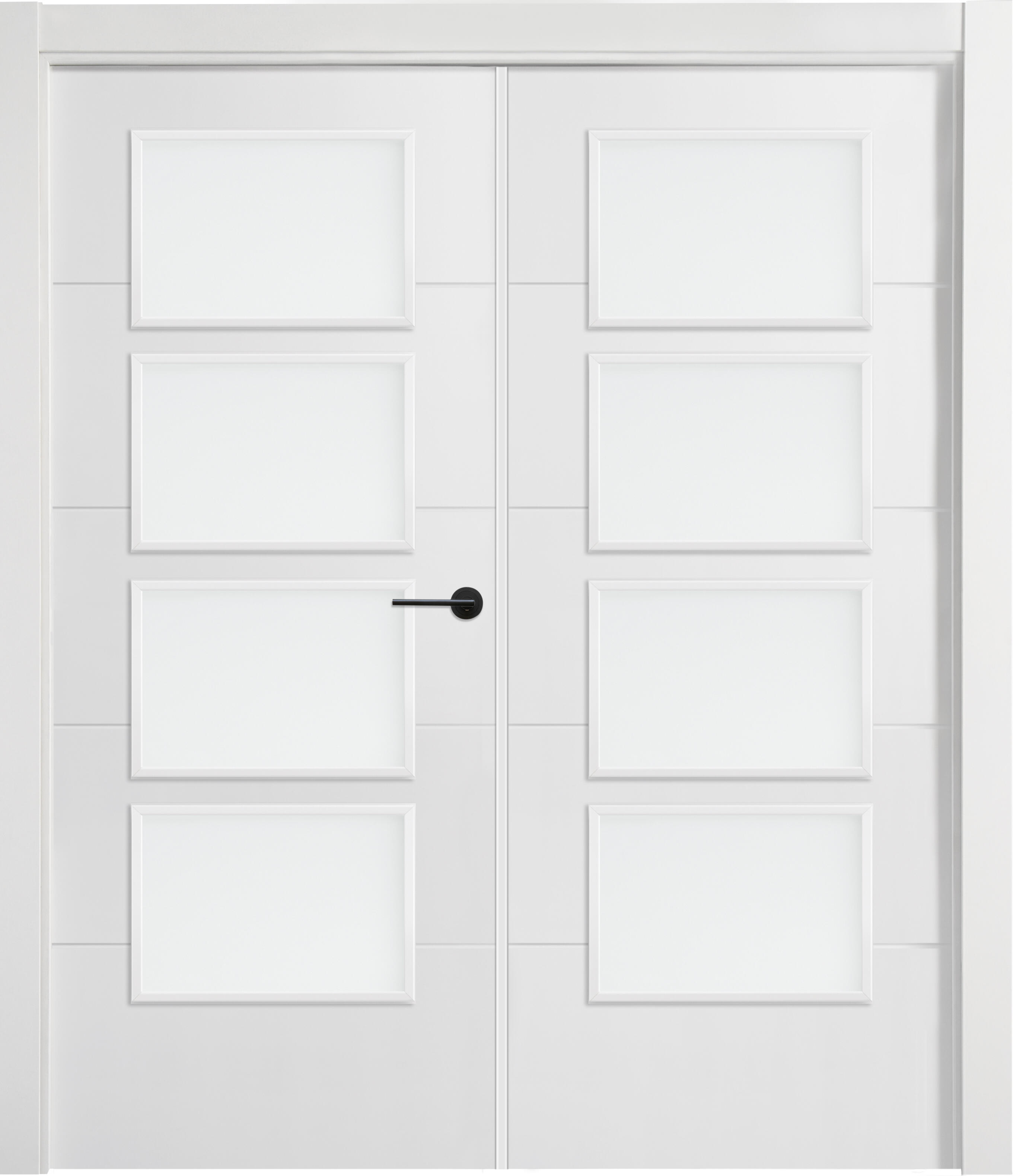 Puerta interior abatible lucerna black plus blanco apertura izda cristal 9x 125