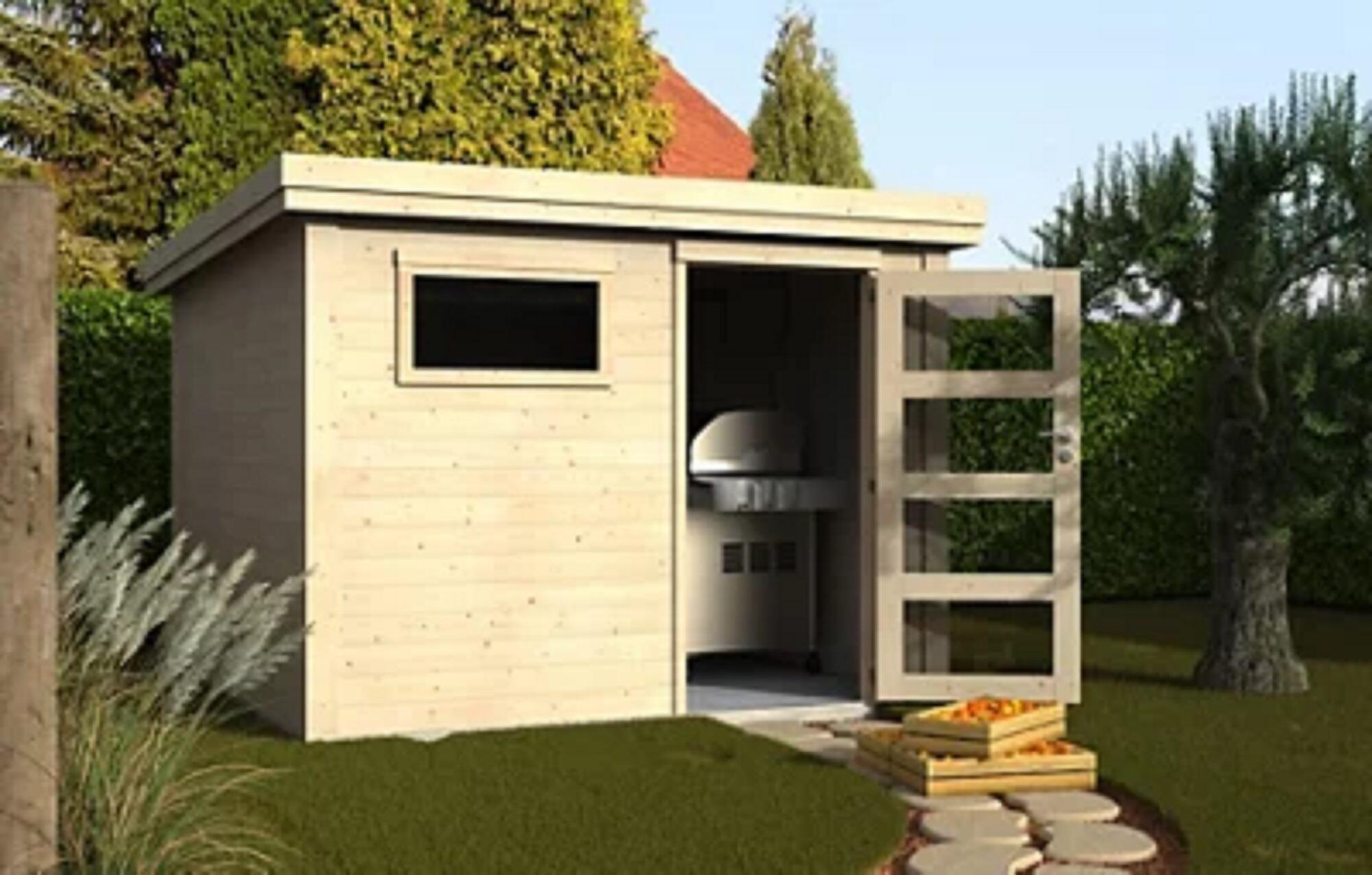 Caseta de madera Paco de 300x216x305 cm y 7.54 m2 con 28 mm espesor y puerta abatible DECOR ET JARDIN - 4