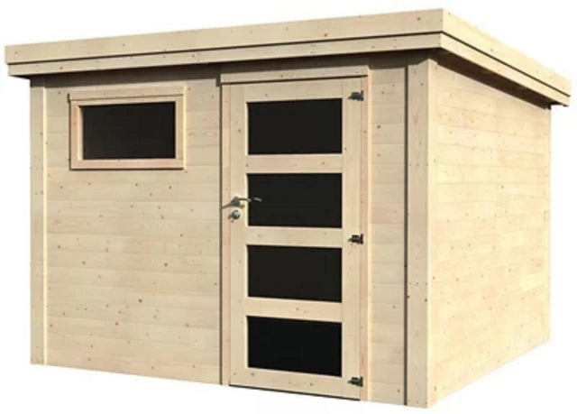 Caseta de madera Paco de 300x216x305 cm y 7.54 m2 con 28 mm espesor y puerta abatible DECOR ET JARDIN