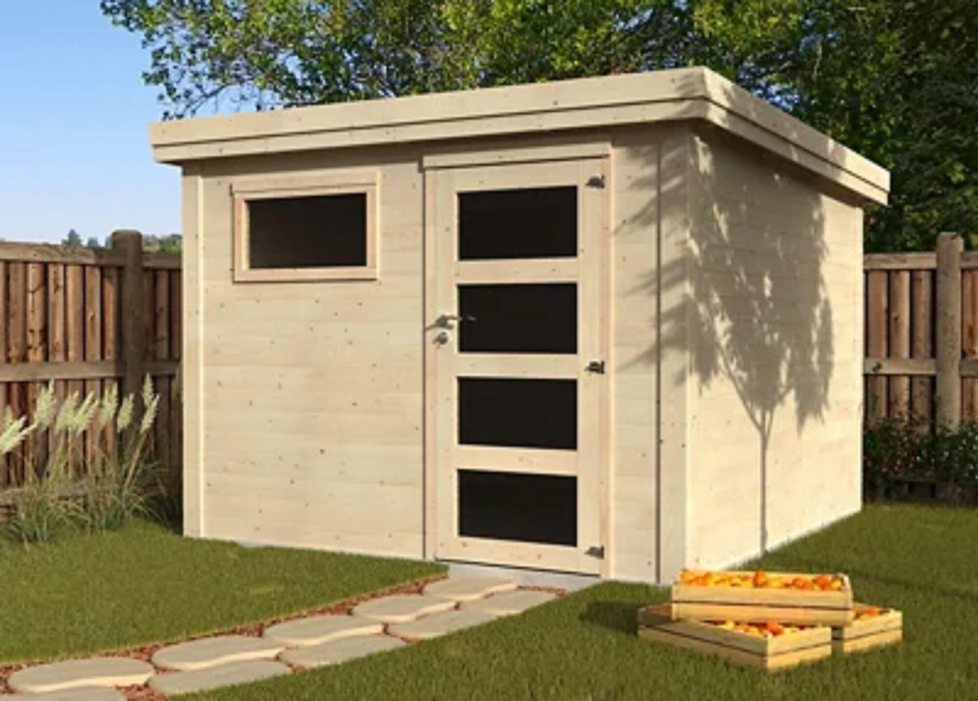 Caseta de madera Paco de 300x216x305 cm y 7.54 m2 con 28 mm espesor y puerta abatible DECOR ET JARDIN - 2