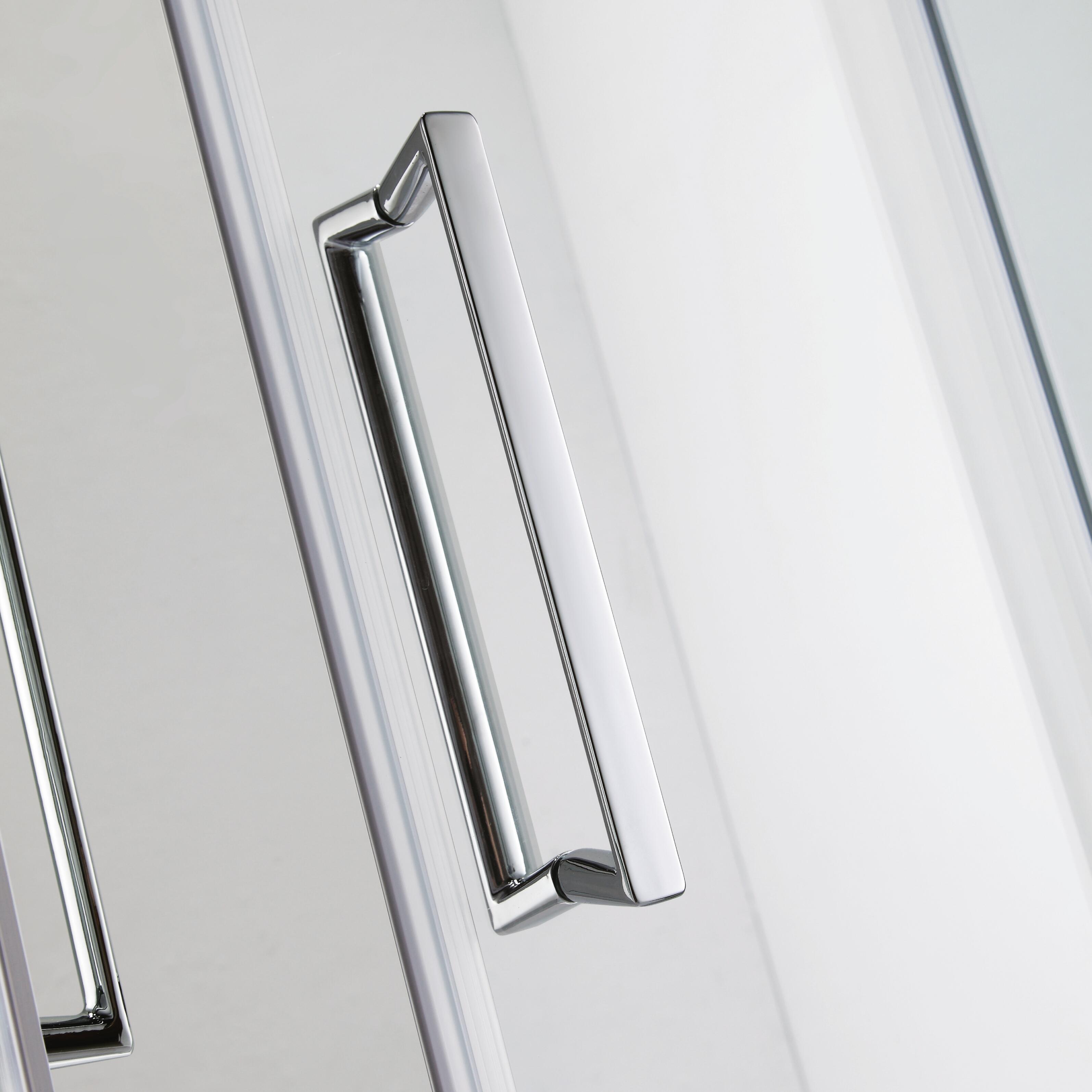 Porta doccia pieghevole L 63-70 cm x H 195 cm per nicchia in vetro trasparente SP. 6 mm, profilo lucido cromo, serie Slimline - 5