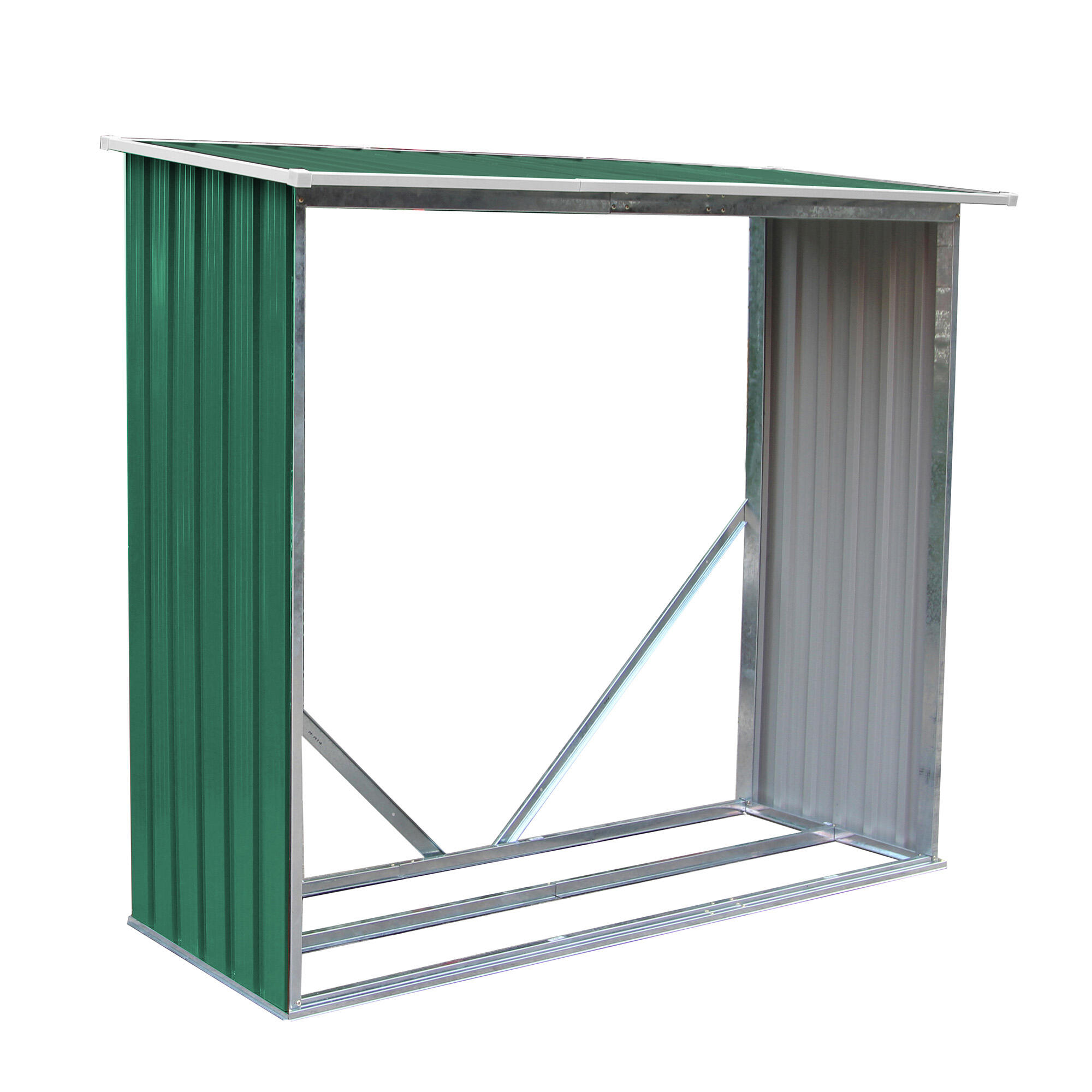 Leñero de metal holman verde 1,37 m²