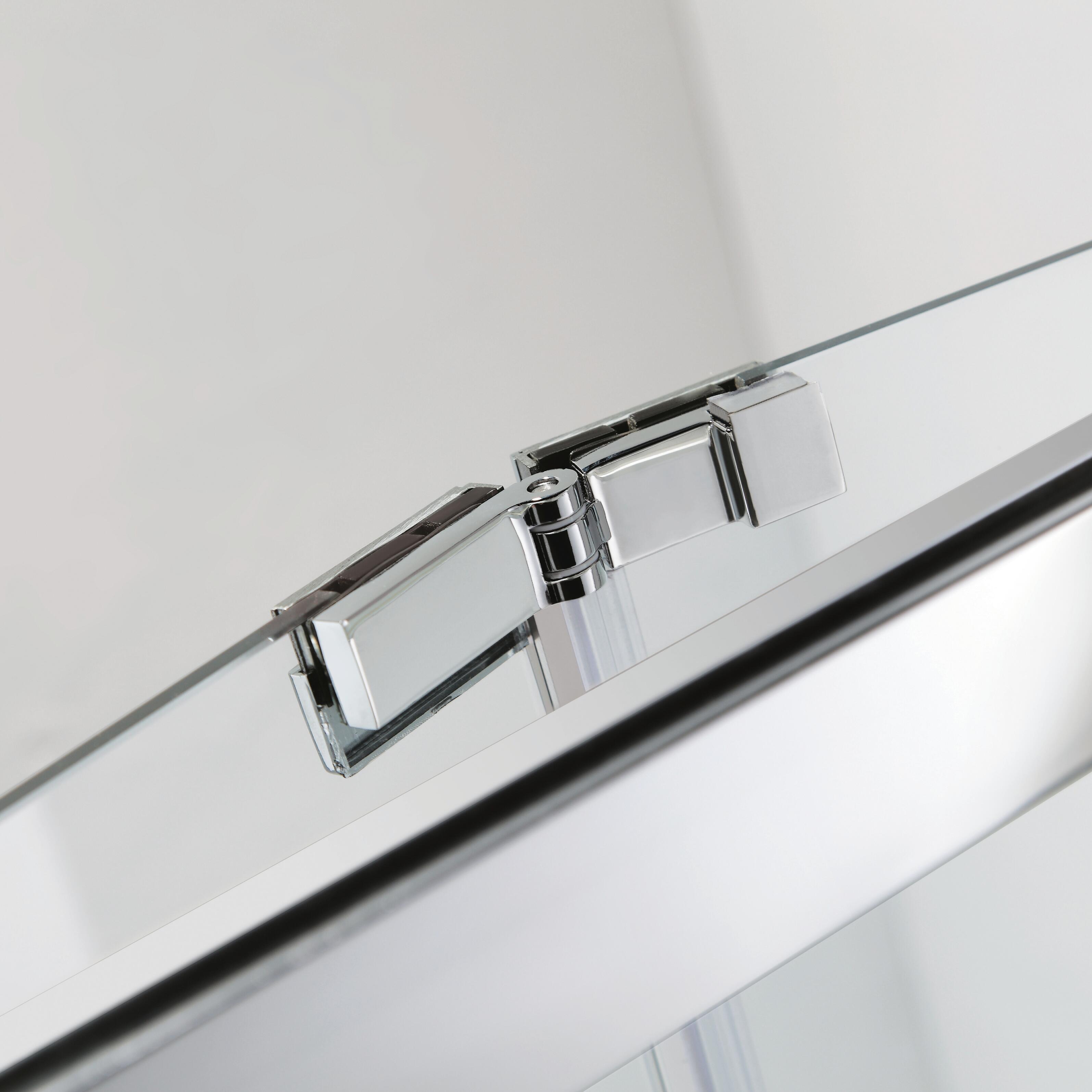 Porta doccia pieghevole L 63-70 cm x H 195 cm per nicchia in vetro trasparente SP. 6 mm, profilo lucido cromo, serie Slimline - 4