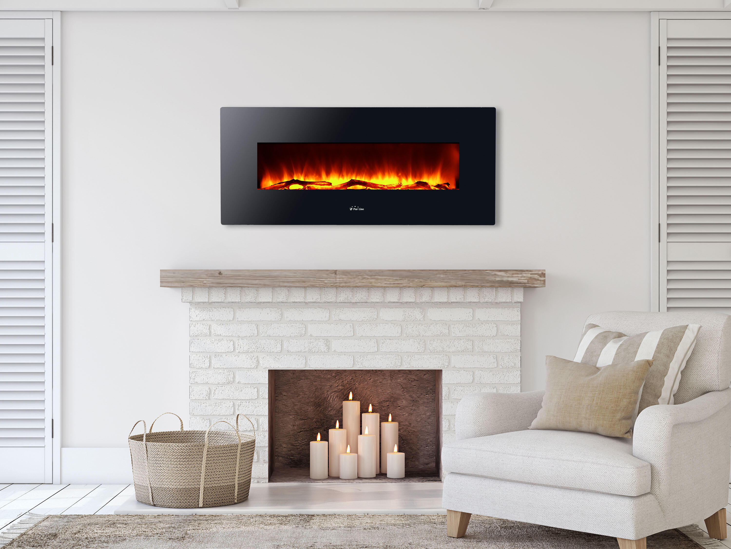 Chimenea eléctrica mural o de suelo che-515 de 1600w