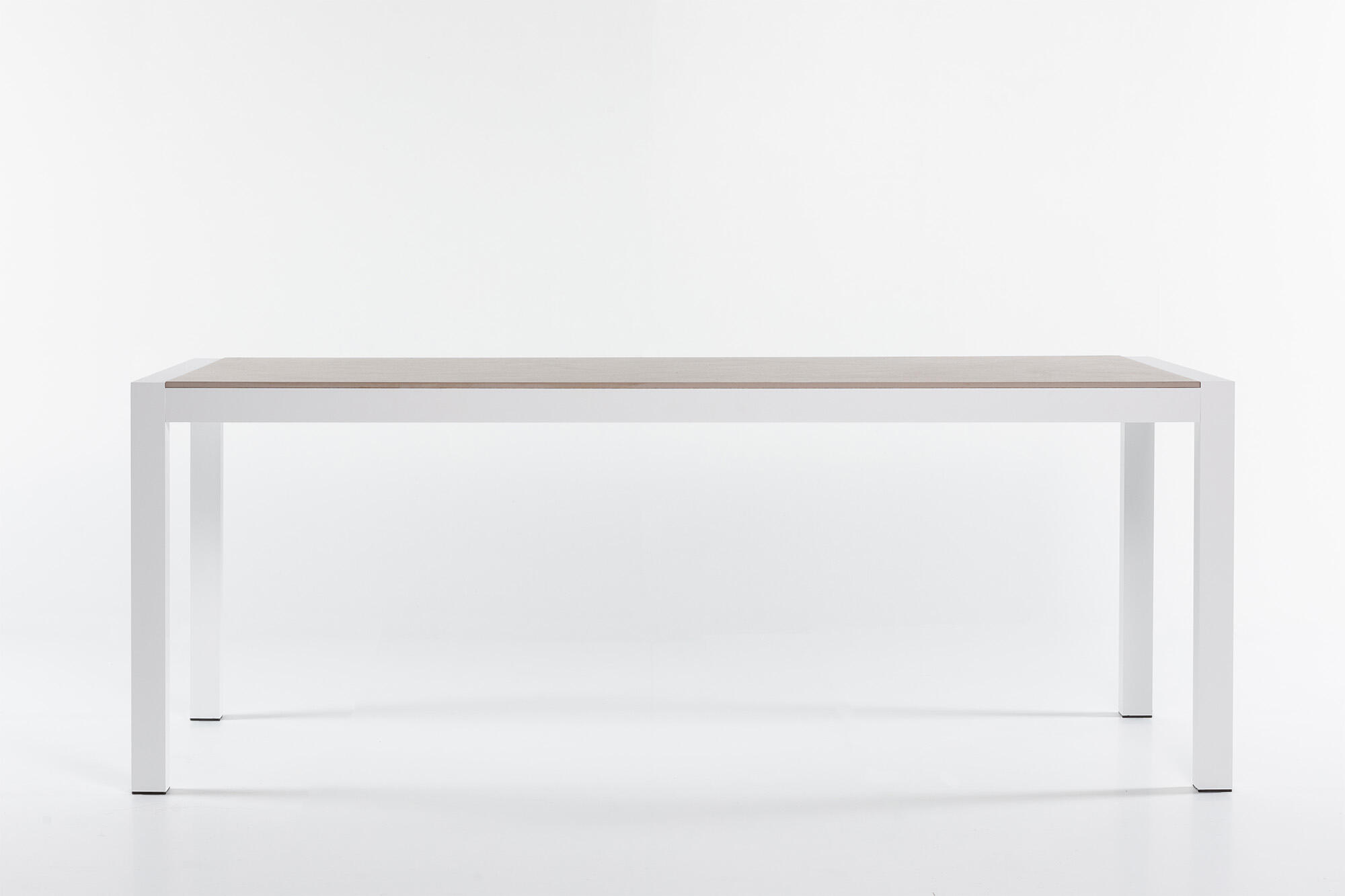 Mesa de aluminio y cerámica Luca blanco Taupe de 90x74x192 cm - 8