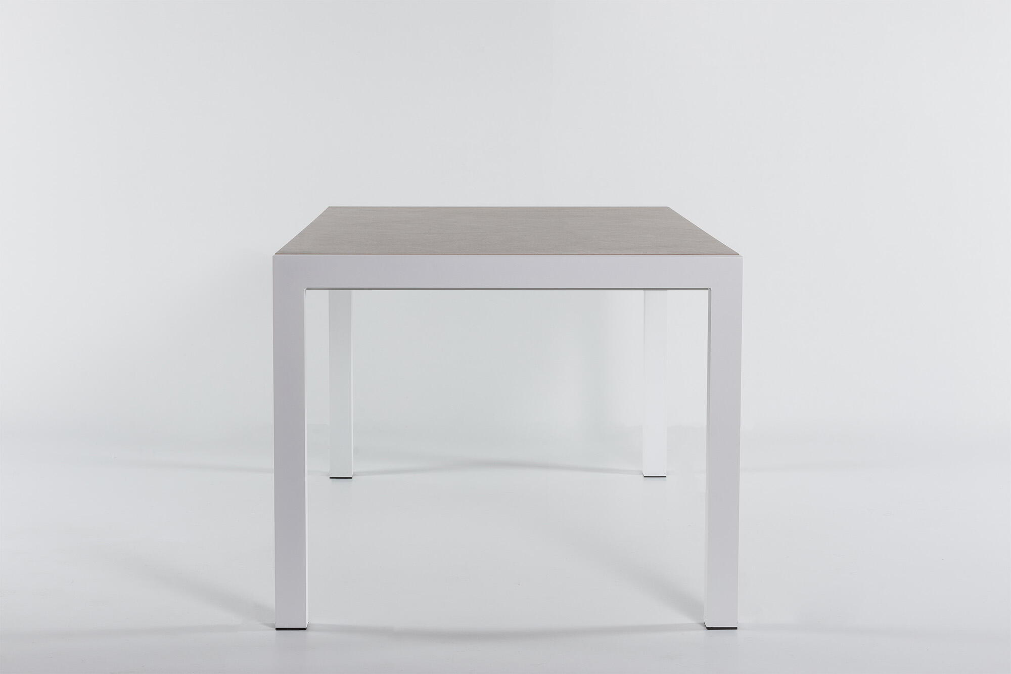 Mesa de aluminio y cerámica Luca blanco Taupe de 90x74x192 cm - 7