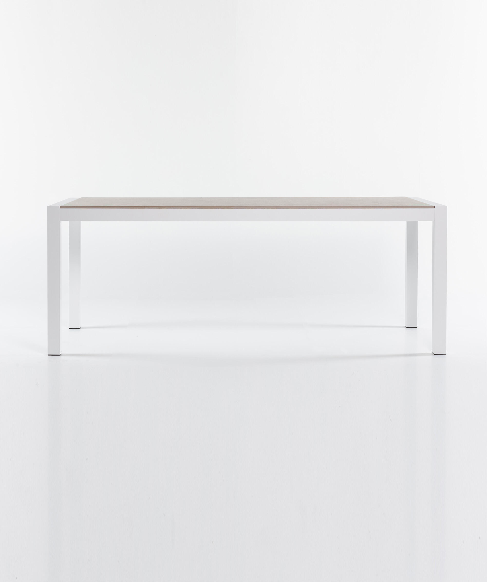 Mesa de aluminio y cerámica Luca blanco Taupe de 90x74x192 cm - 6