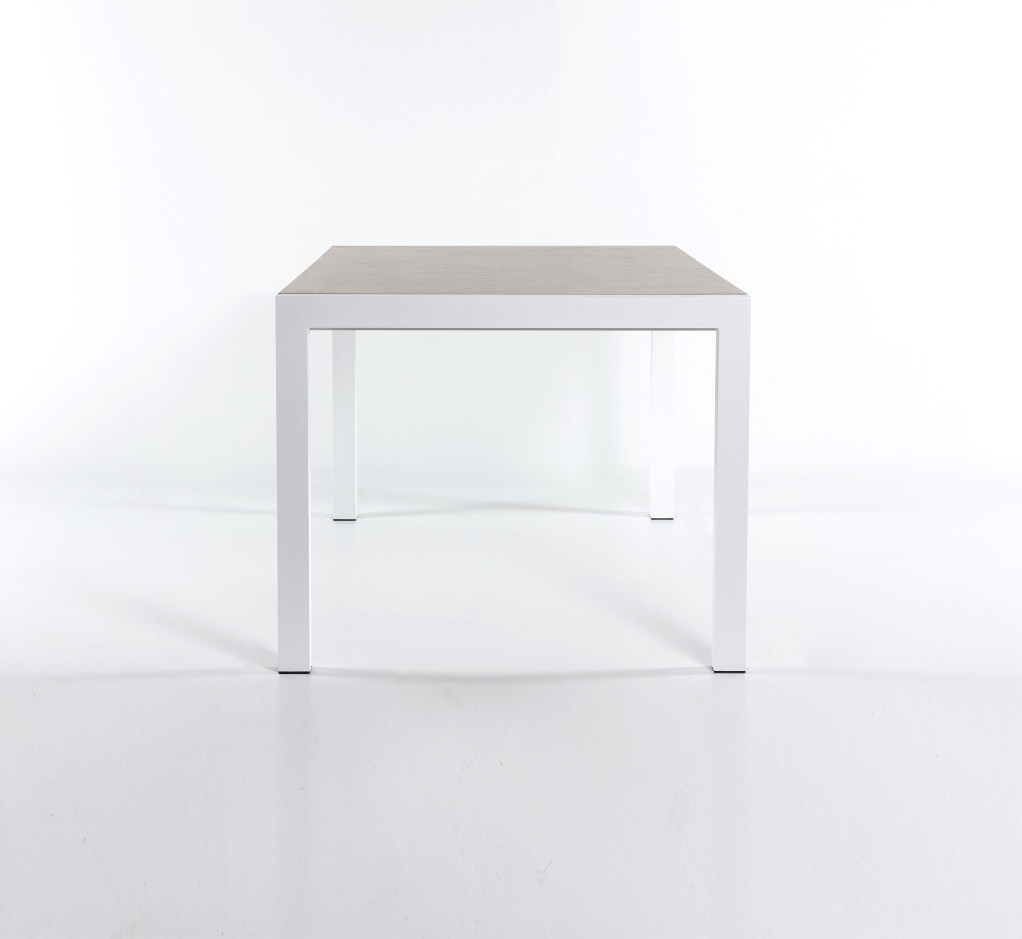 Mesa de aluminio y cerámica Luca blanco Taupe de 90x74x192 cm - 5