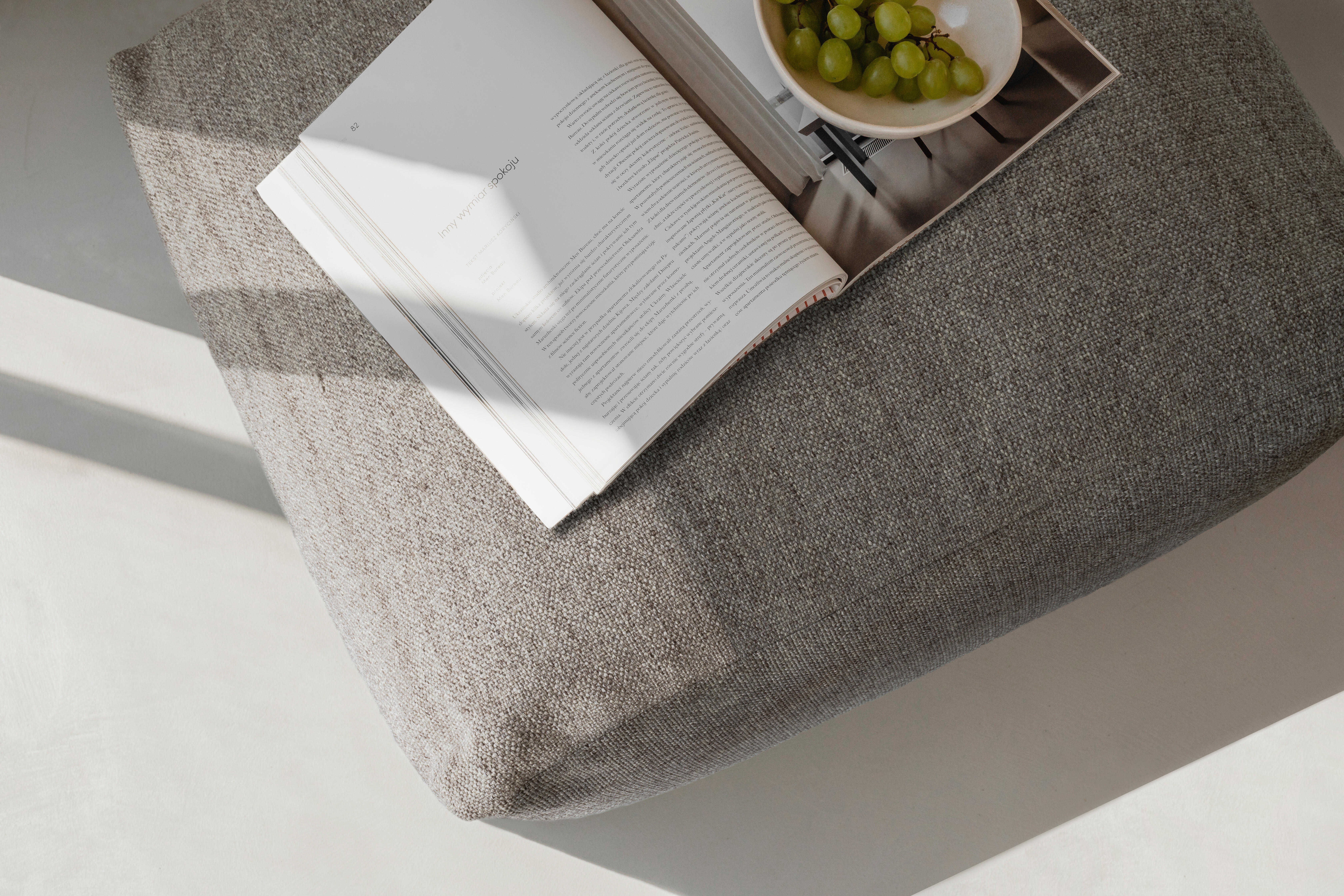 Puff jaspe 45x45x35 cm cinza - 4