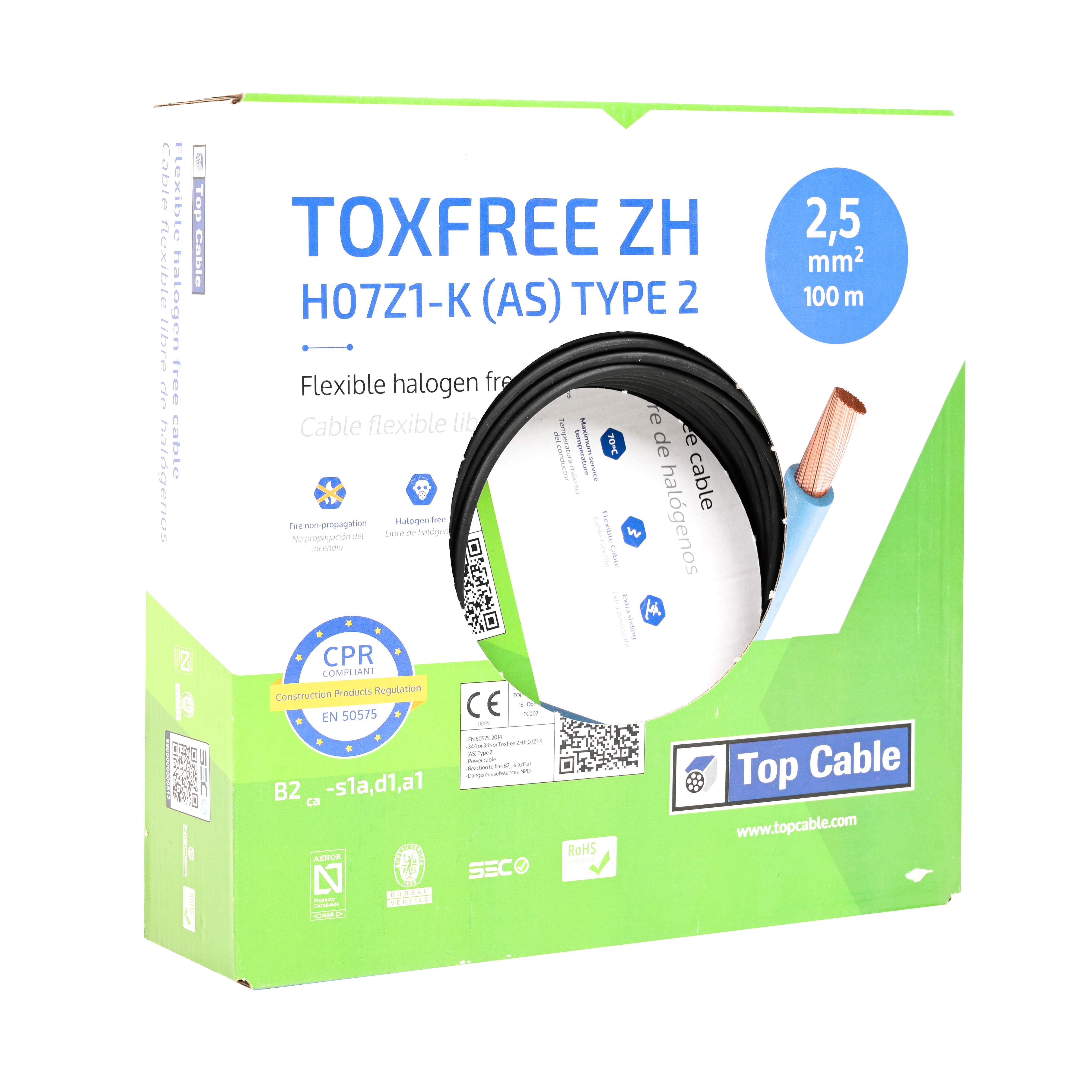 Cable eléctrico LEXMAN H07Z1-K negro 10 mm² 25 m - 13