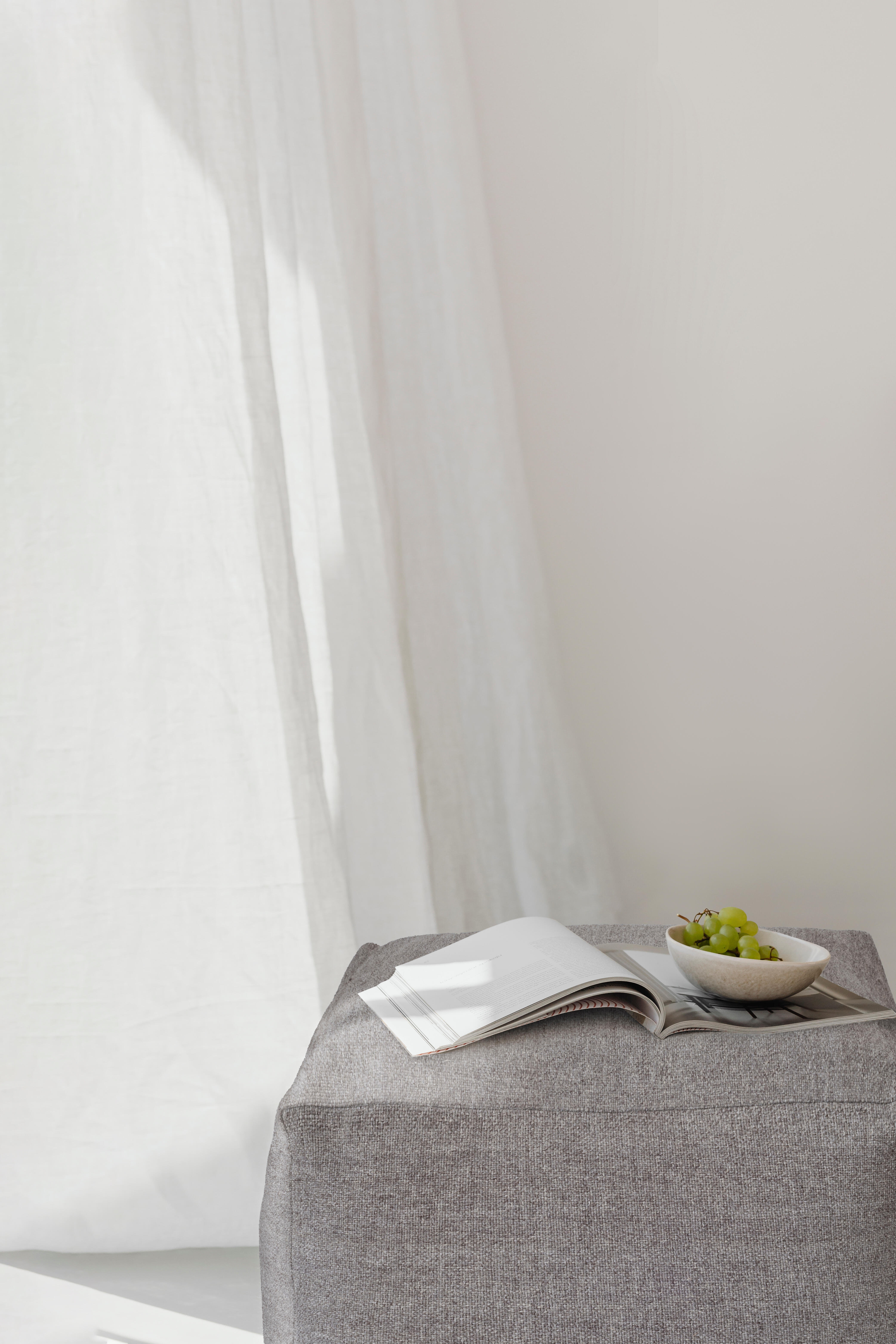 Puff jaspe 45x45x35 cm cinza - 5