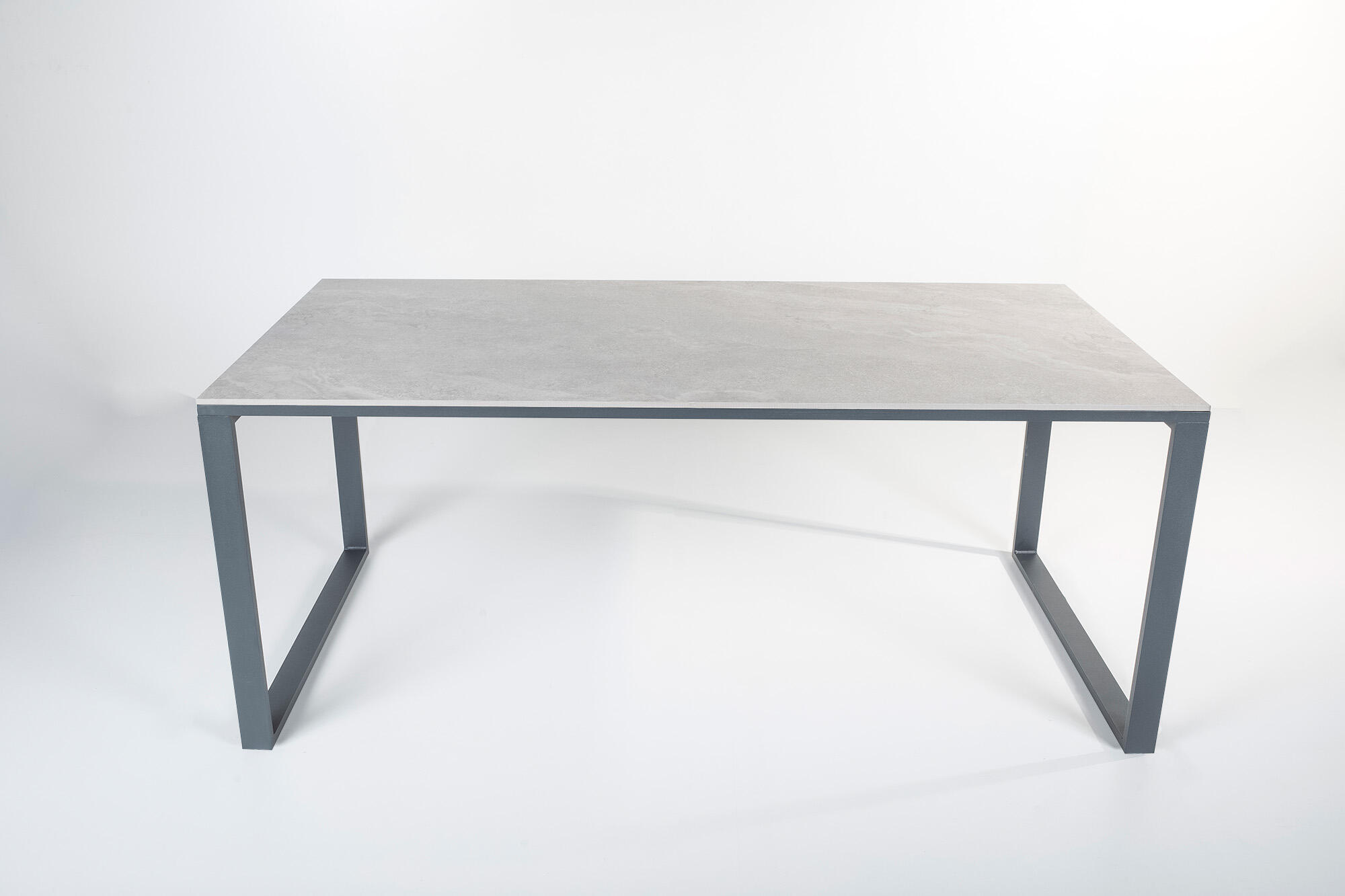 mesa de jardin de aluminio y ceramica motif tables cyka antracita de 90x180 cm