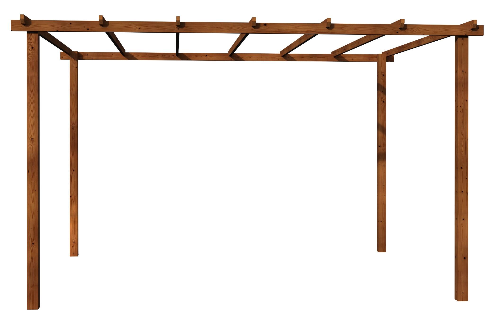 Pérgola de madera  DECOR ET JARDIN Tanger de 300 x 400 cm marrón - 5