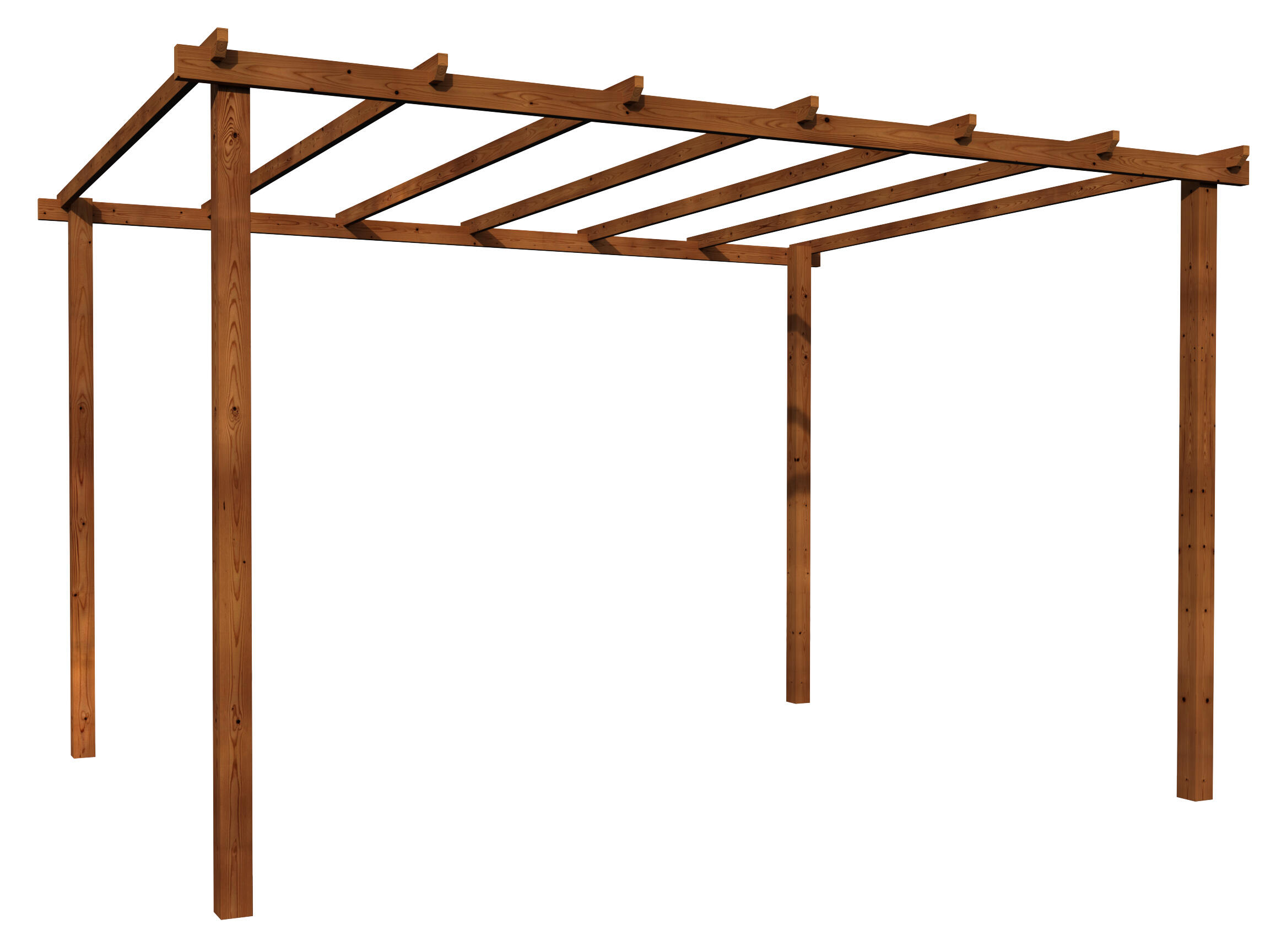 Pérgola de madera  DECOR ET JARDIN Tanger de 300 x 400 cm marrón - 3