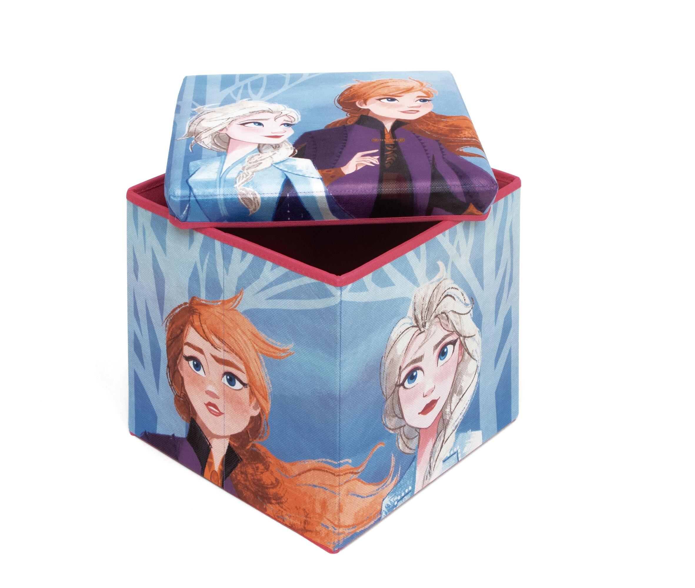 Contenedor taburete cuadrado plegable de frozen de 30x30x30cm
