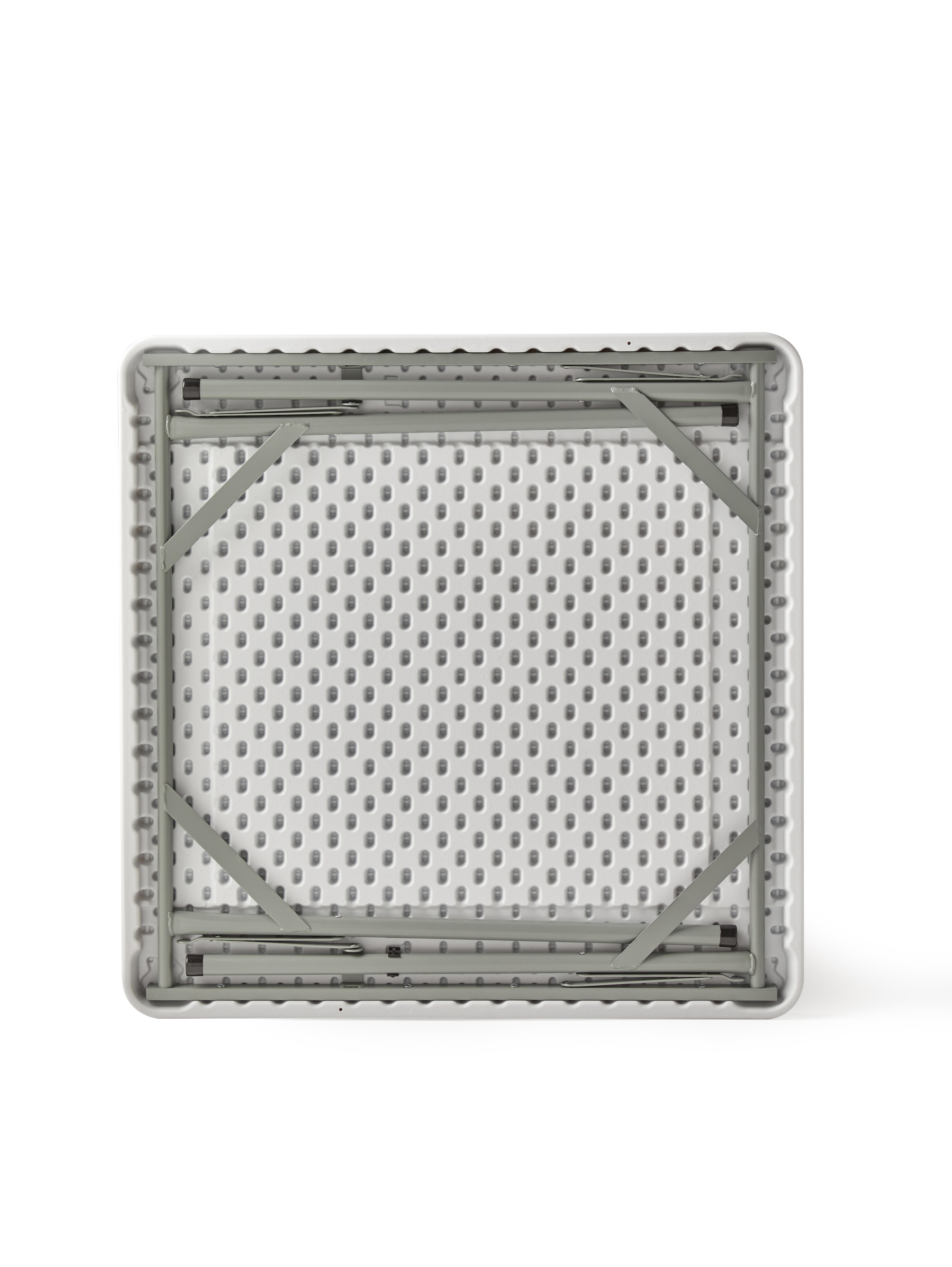 Mesa plegable de jardín de acero Catering blanco de 84x74x84 cm - 4