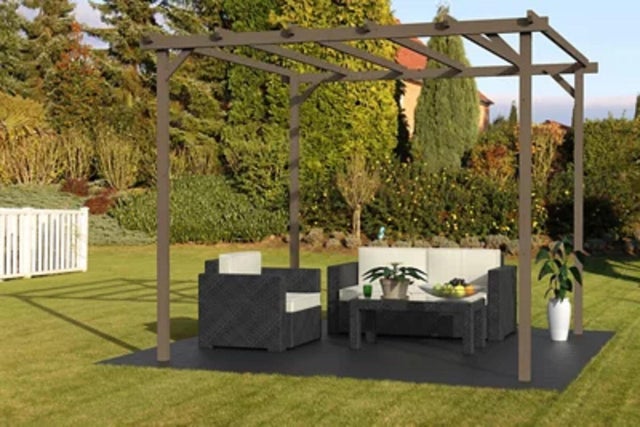 Pérgola de madera DECOR ET JARDIN Tanger de 300 x 300 cm marrón