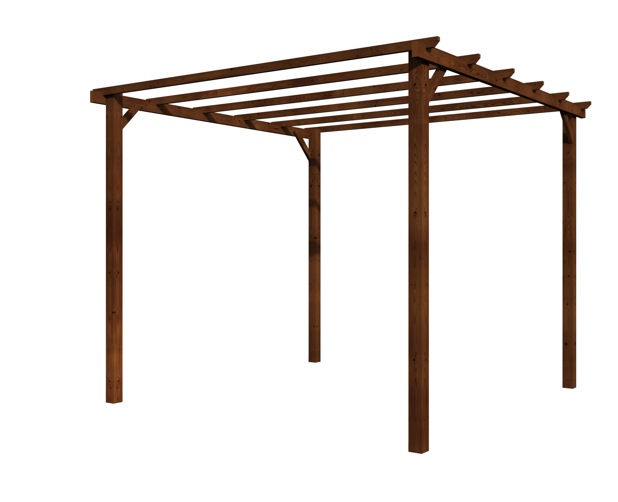 Pérgola de madera Tanger marrón 300 x 300 cm - 2
