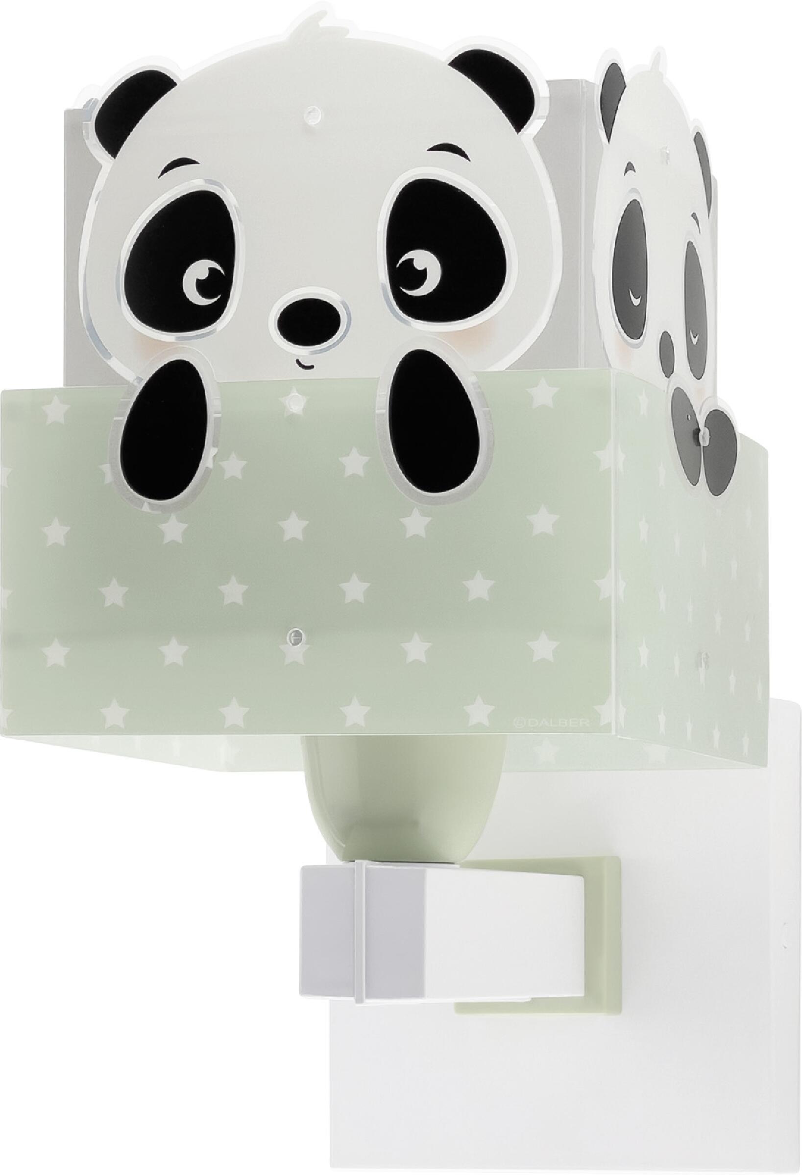 Aplique panda e27 verde infantil