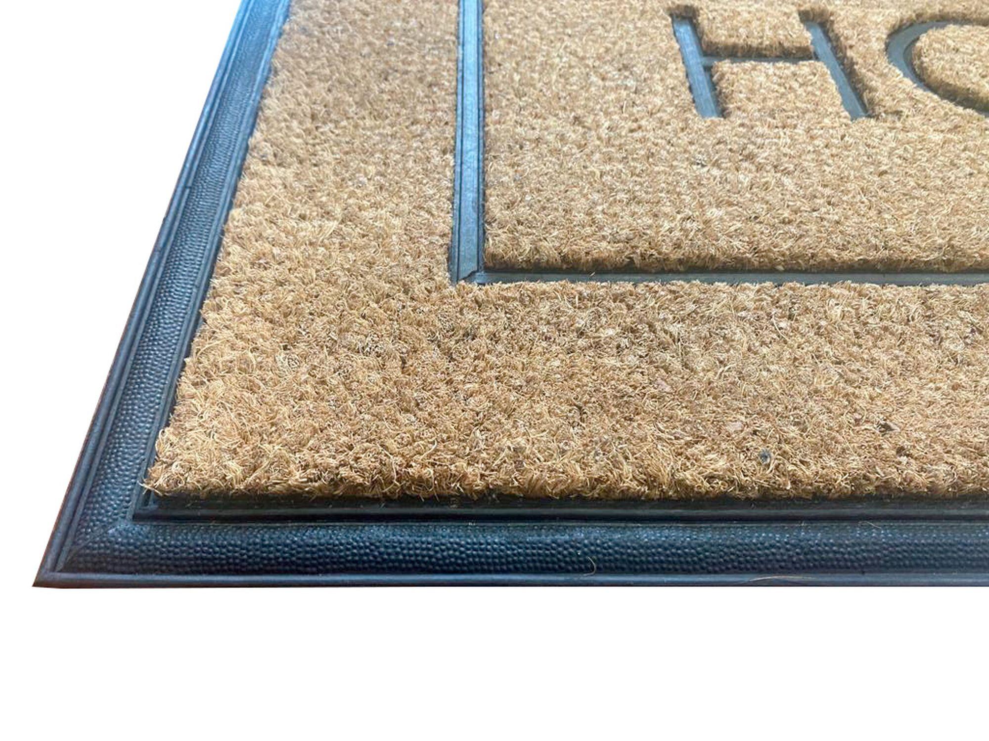 Felpudo marrón de goma y coco Home 70 x45 cm - 3