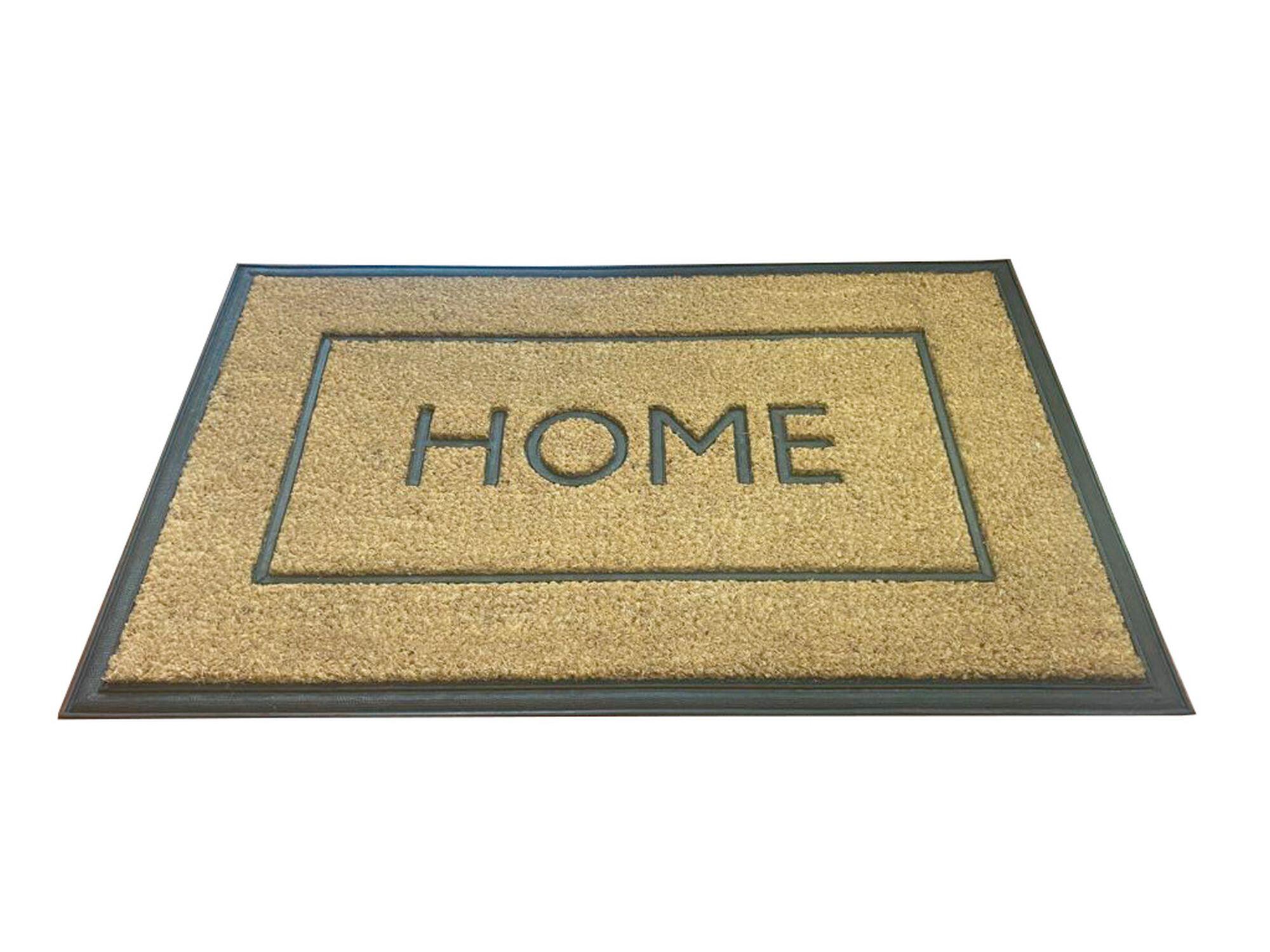Felpudo marrón de goma y coco Home 70 x45 cm - 4